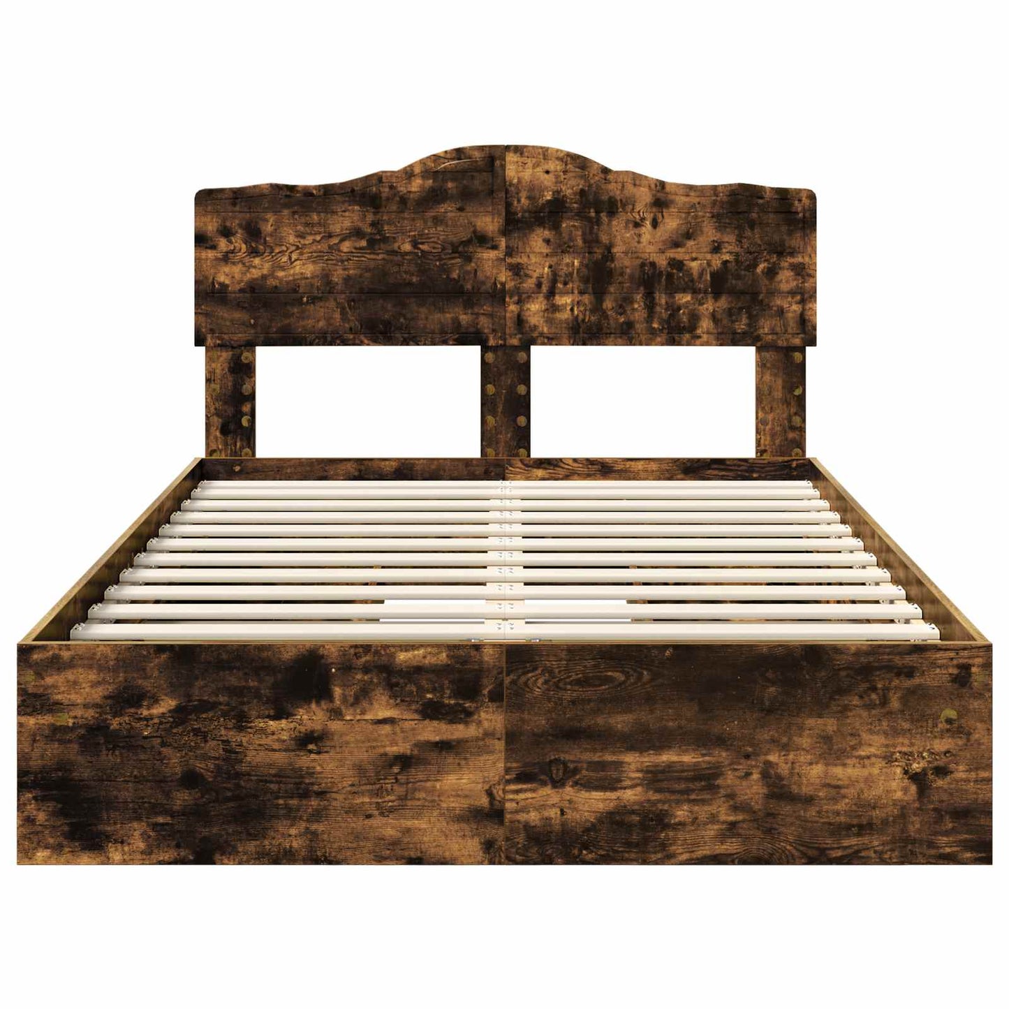 vidaXL Κρεβάτι Αποθήκης Καπνιστό Δρύς 135 x 190 cm Επεξεργασμένο ξύλο
