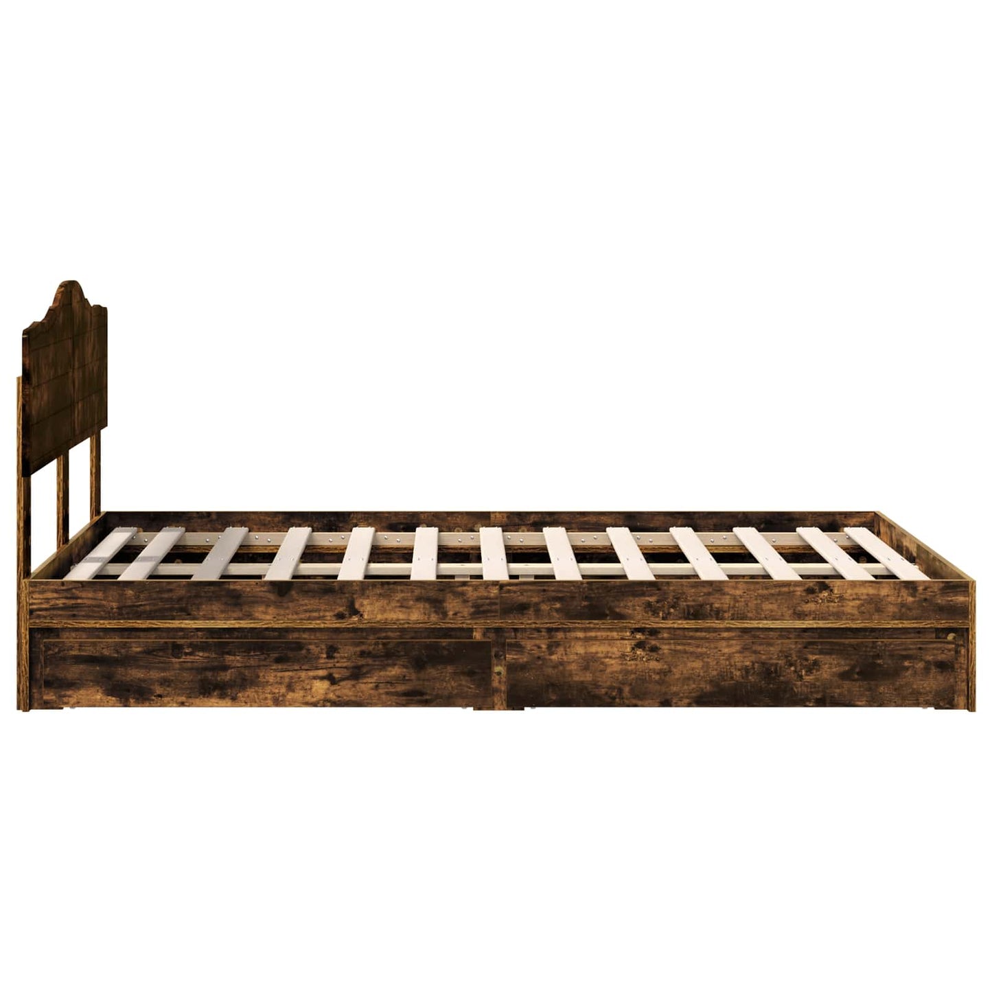 vidaXL Κρεβάτι Αποθήκης Καπνιστό Δρύς 135 x 190 cm Επεξεργασμένο ξύλο