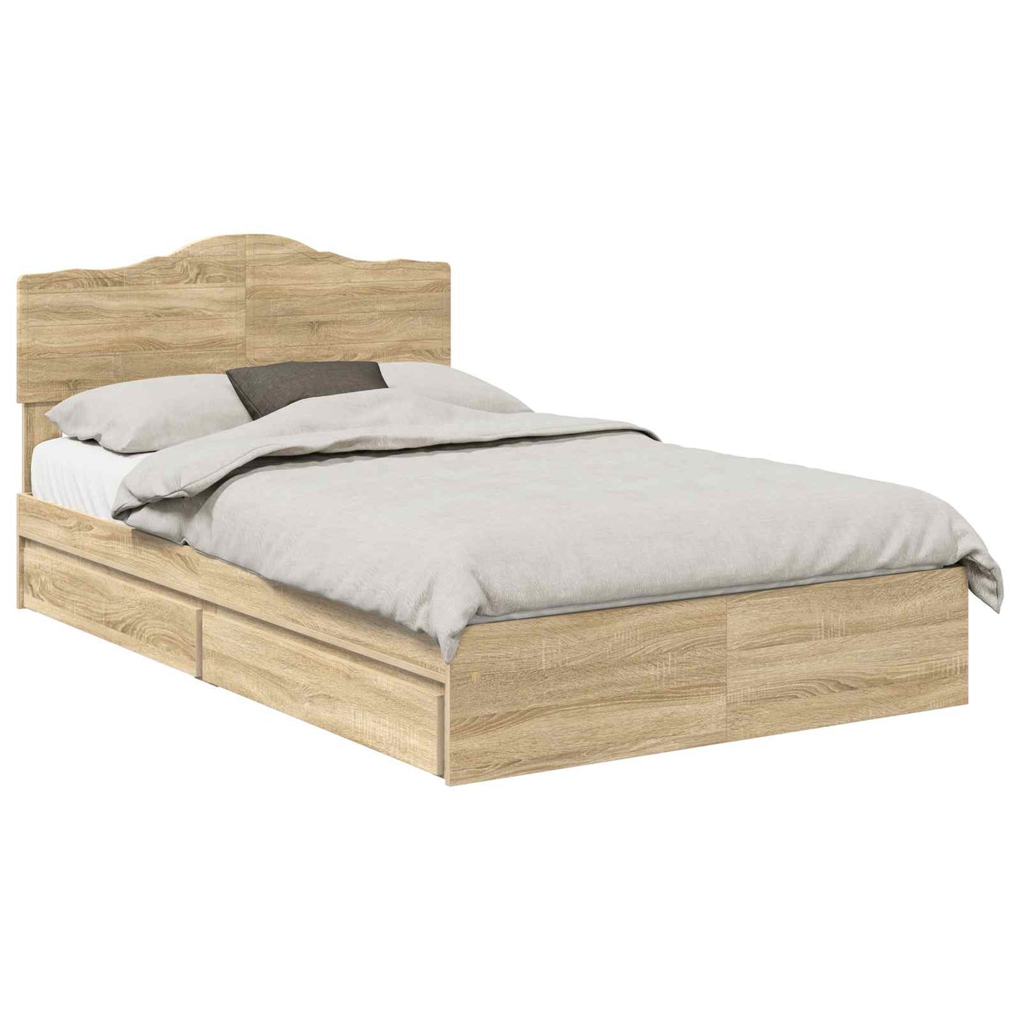 vidaXL Κρεβάτι Αποθήκης Δρύς Sonoma 120 x 200 cm Επεξεργασμένο ξύλο