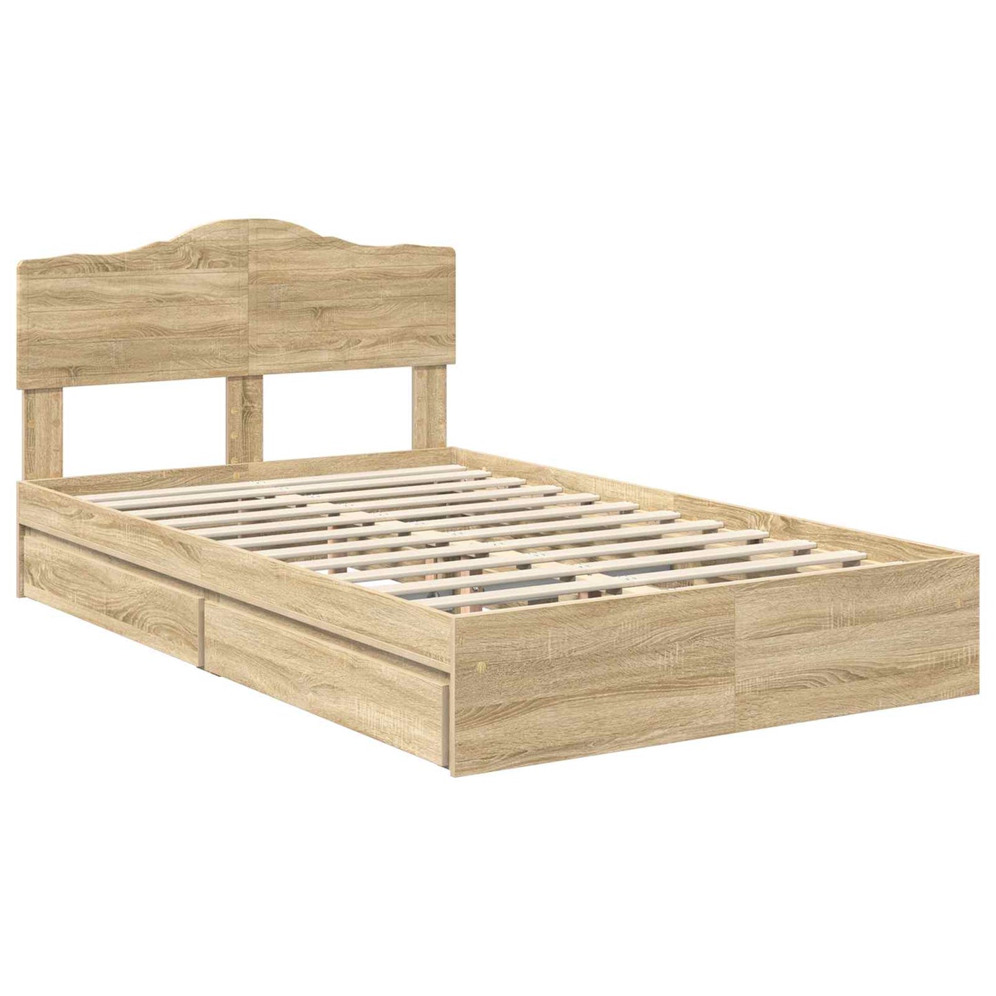 vidaXL Κρεβάτι Αποθήκης Δρύς Sonoma 120 x 200 cm Επεξεργασμένο ξύλο