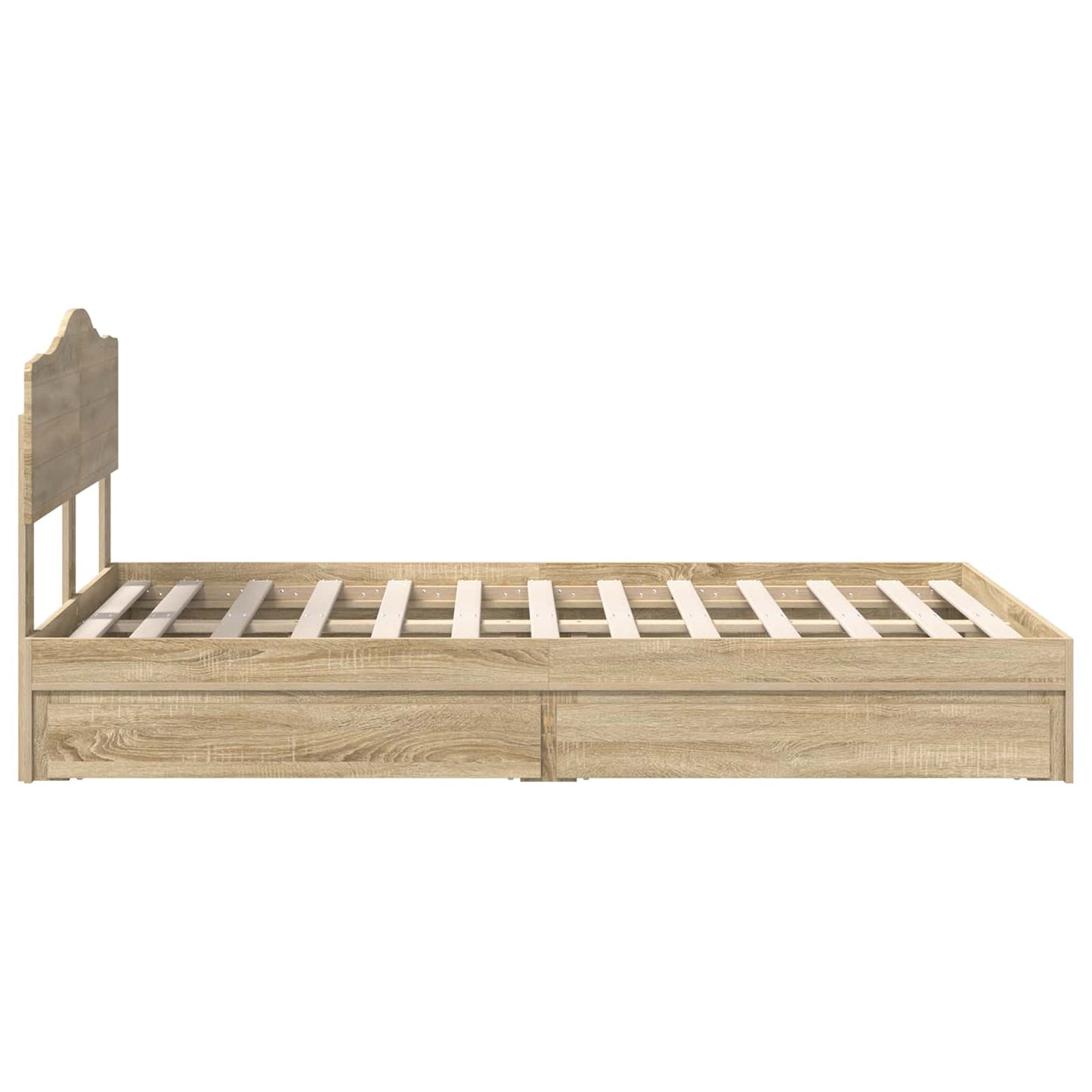 vidaXL Κρεβάτι Αποθήκης Δρύς Sonoma 120 x 200 cm Επεξεργασμένο ξύλο
