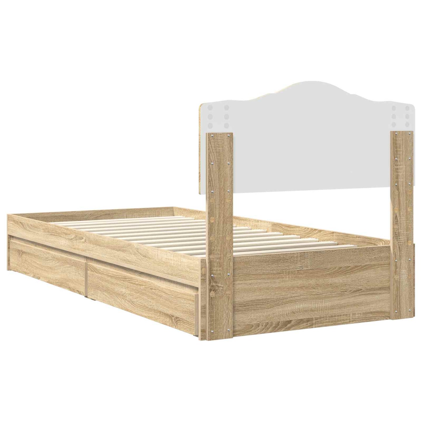 vidaXL Κρεβάτι Αποθήκης Δρύς Sonoma 100 x 200 cm Επεξεργασμένο ξύλο