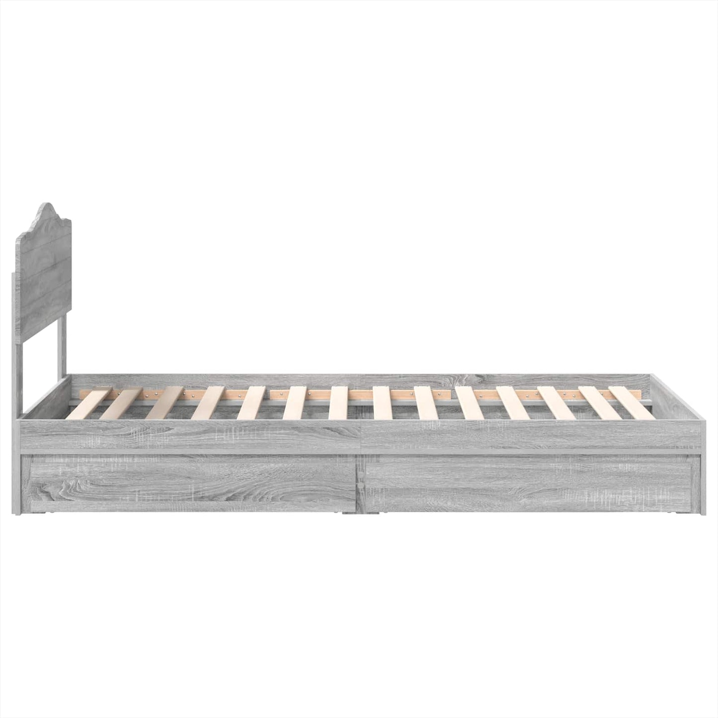 vidaXL Κρεβάτι Αποθήκης Γκρίζο Σονομα 90 x 190 cm Επεξεργασμένο ξύλο