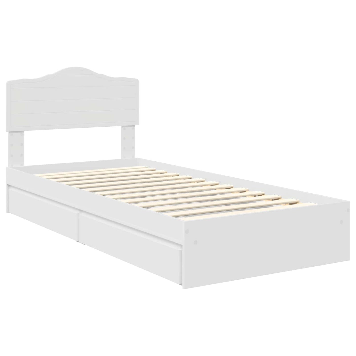 vidaXL Κρεβάτι Αποθήκης Λευκό 70 x 190 cm Επεξεργασμένο ξύλο