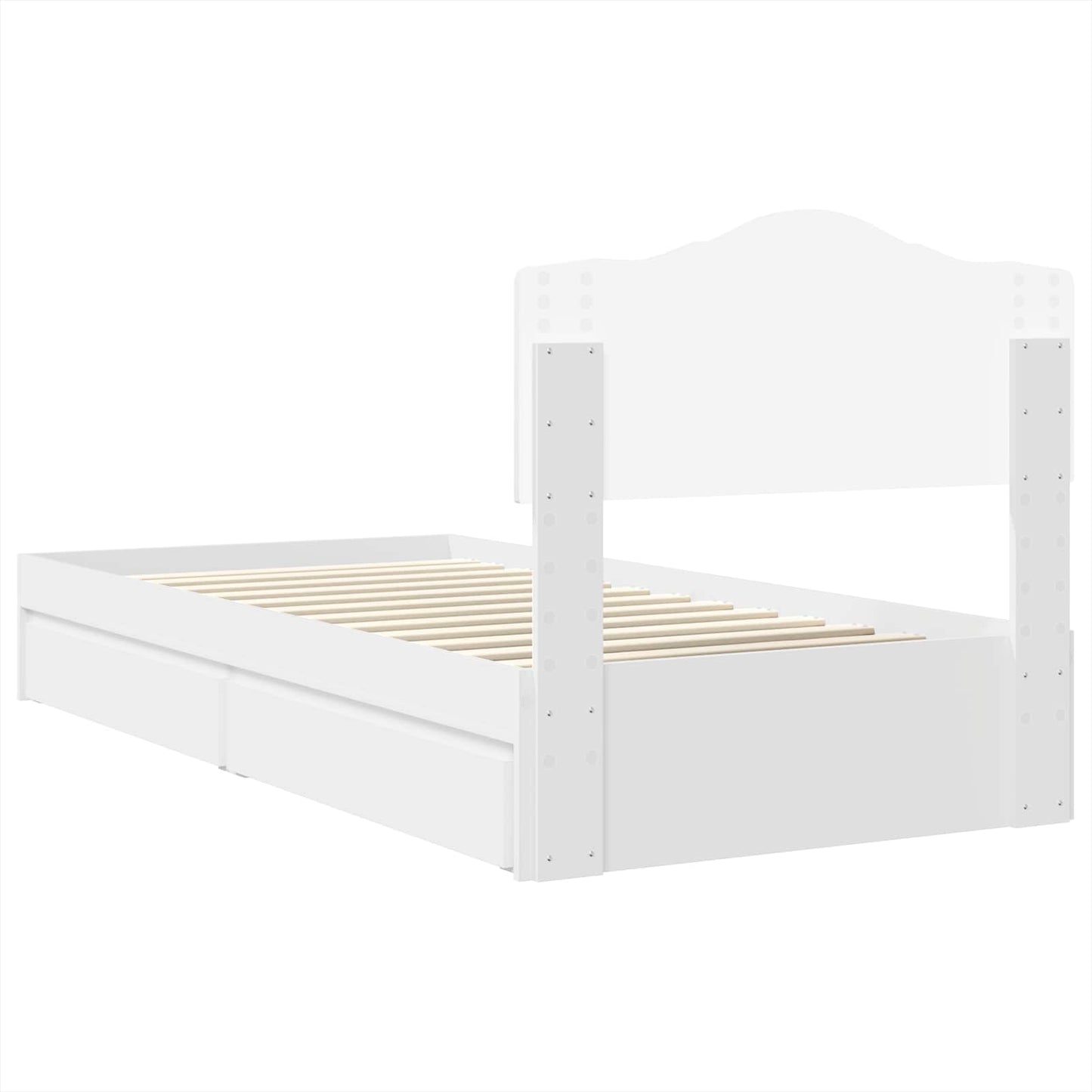 vidaXL Κρεβάτι Αποθήκης Λευκό 70 x 190 cm Επεξεργασμένο ξύλο
