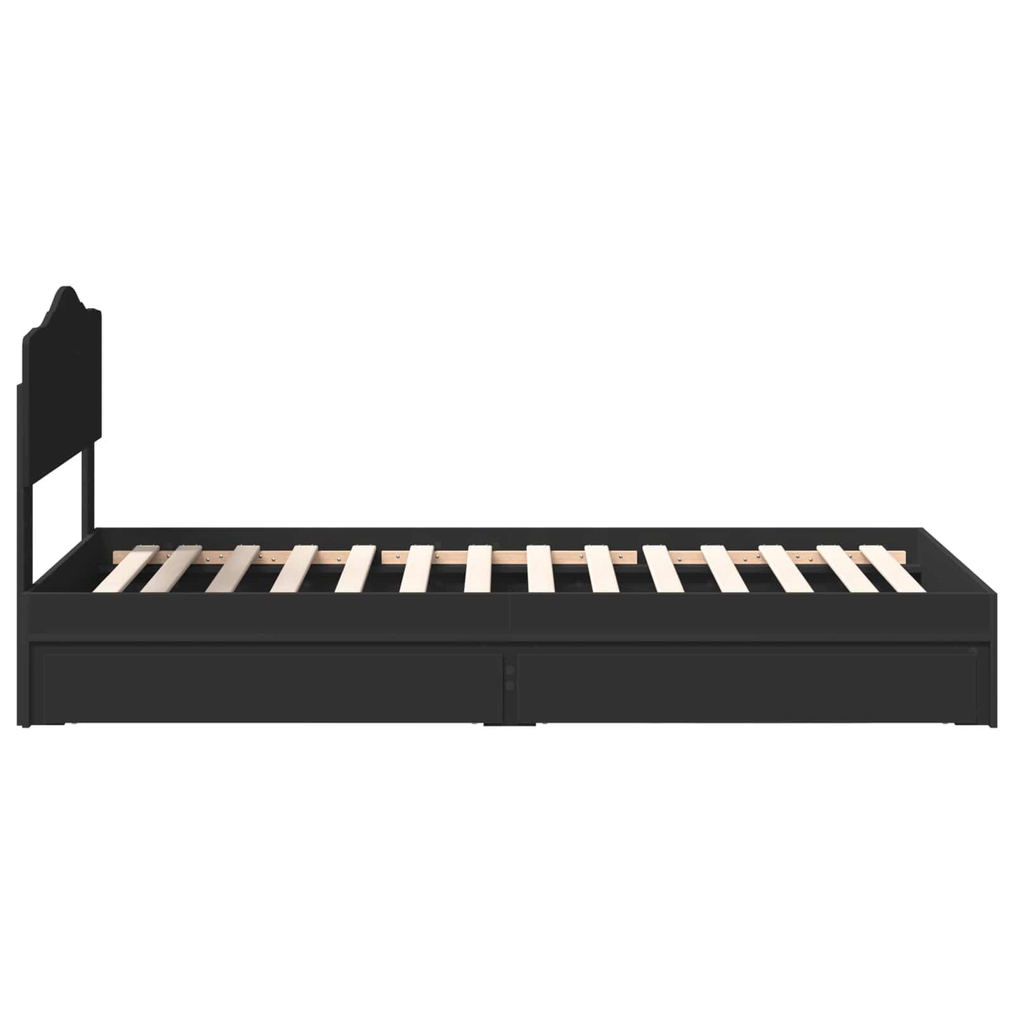 vidaXL Κρεβάτι Αποθήκης Μαύρο 70 x 190 cm Επεξεργασμένο ξύλο