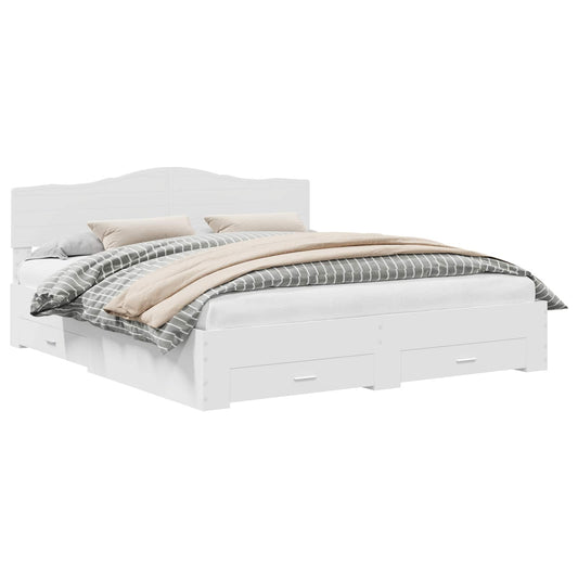 vidaXL Σκελετός Κρεβατιού Λευκό 180 x 200 cm Επεξεργασμένο ξύλο
