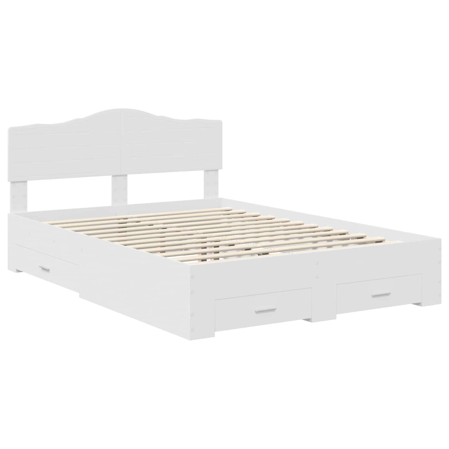 vidaXL Σκελετός Κρεβατιού Λευκό 160 x 200 cm Επεξεργασμένο ξύλο