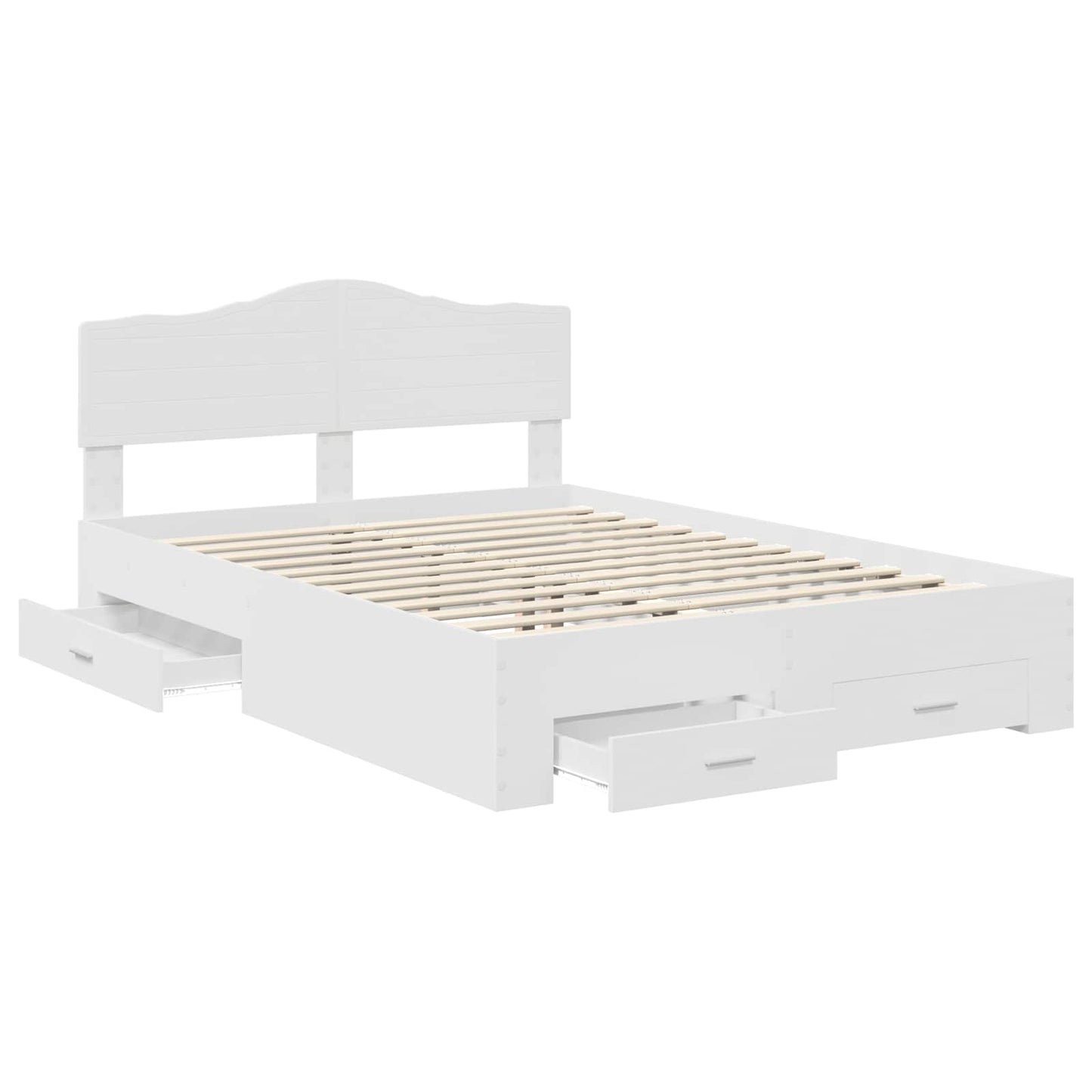 vidaXL Σκελετός Κρεβατιού Λευκό 160 x 200 cm Επεξεργασμένο ξύλο