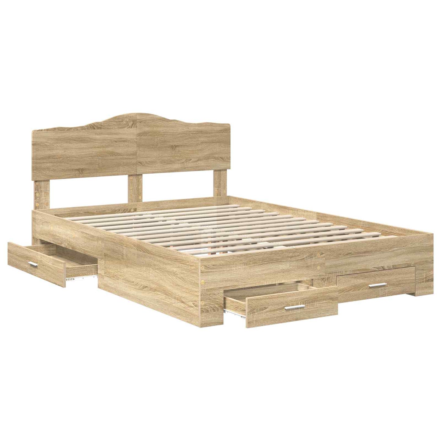 vidaXL Σκελετός Κρεβατιού Δρύς Sonoma 150 x 200 cm Επεξεργασμένο ξύλο