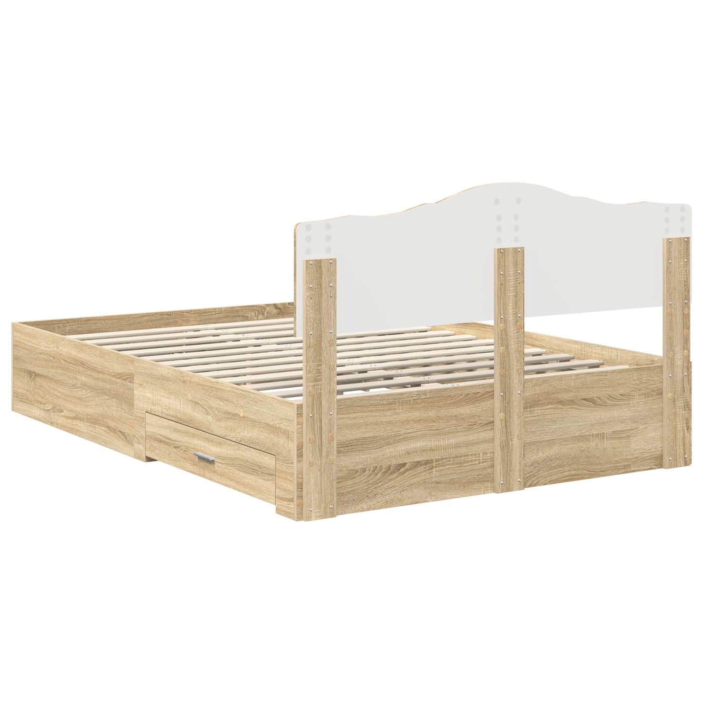 vidaXL Σκελετός Κρεβατιού Δρύς Sonoma 150 x 200 cm Επεξεργασμένο ξύλο