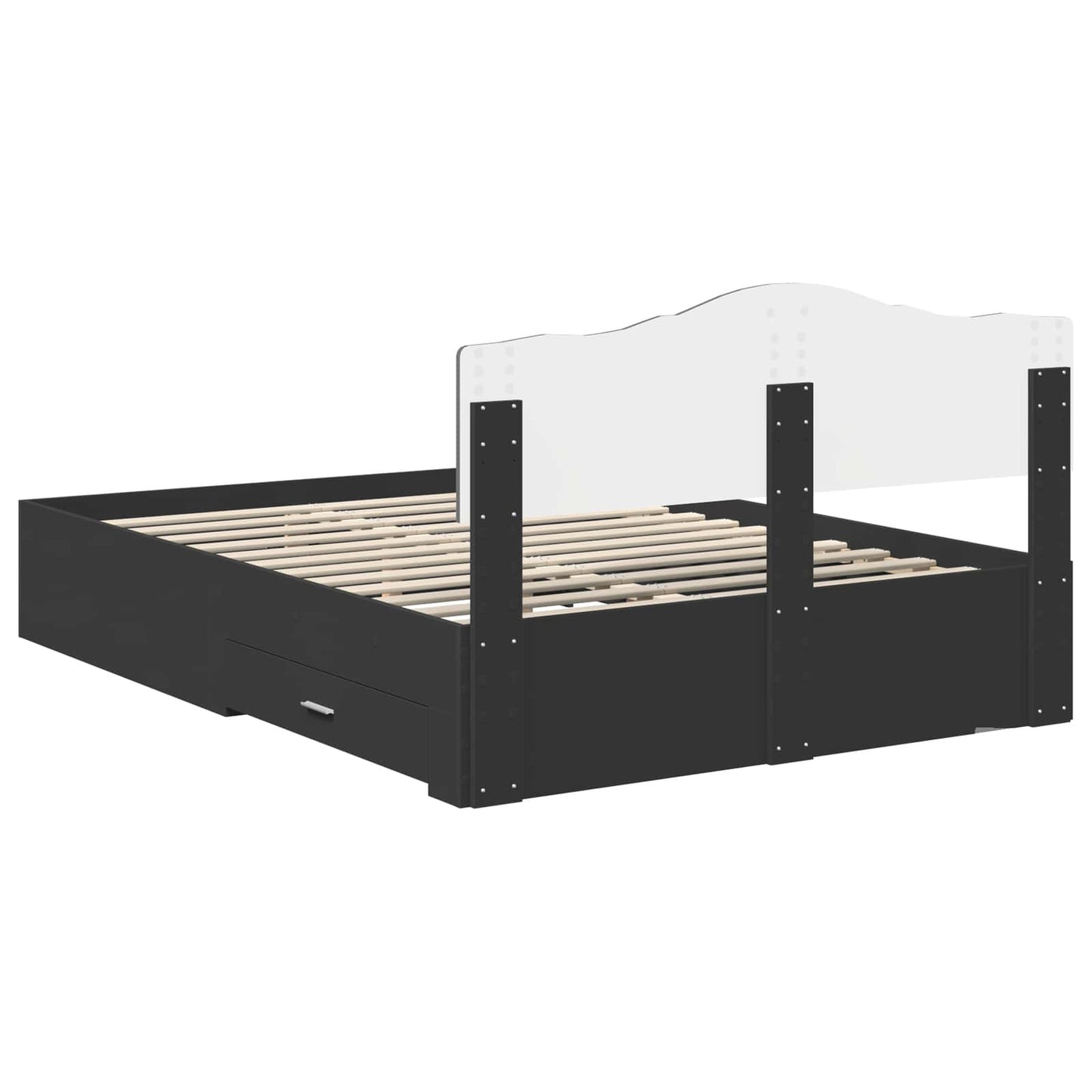 vidaXL Σκελετός Κρεβατιού Μαύρο 140 x 190 cm Επεξεργασμένο ξύλο