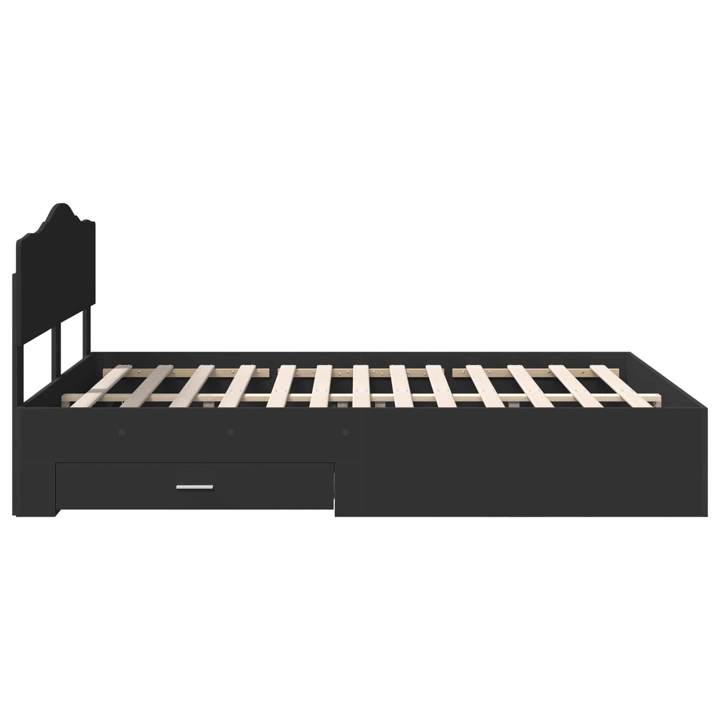 vidaXL Σκελετός Κρεβατιού Μαύρο 140 x 190 cm Επεξεργασμένο ξύλο