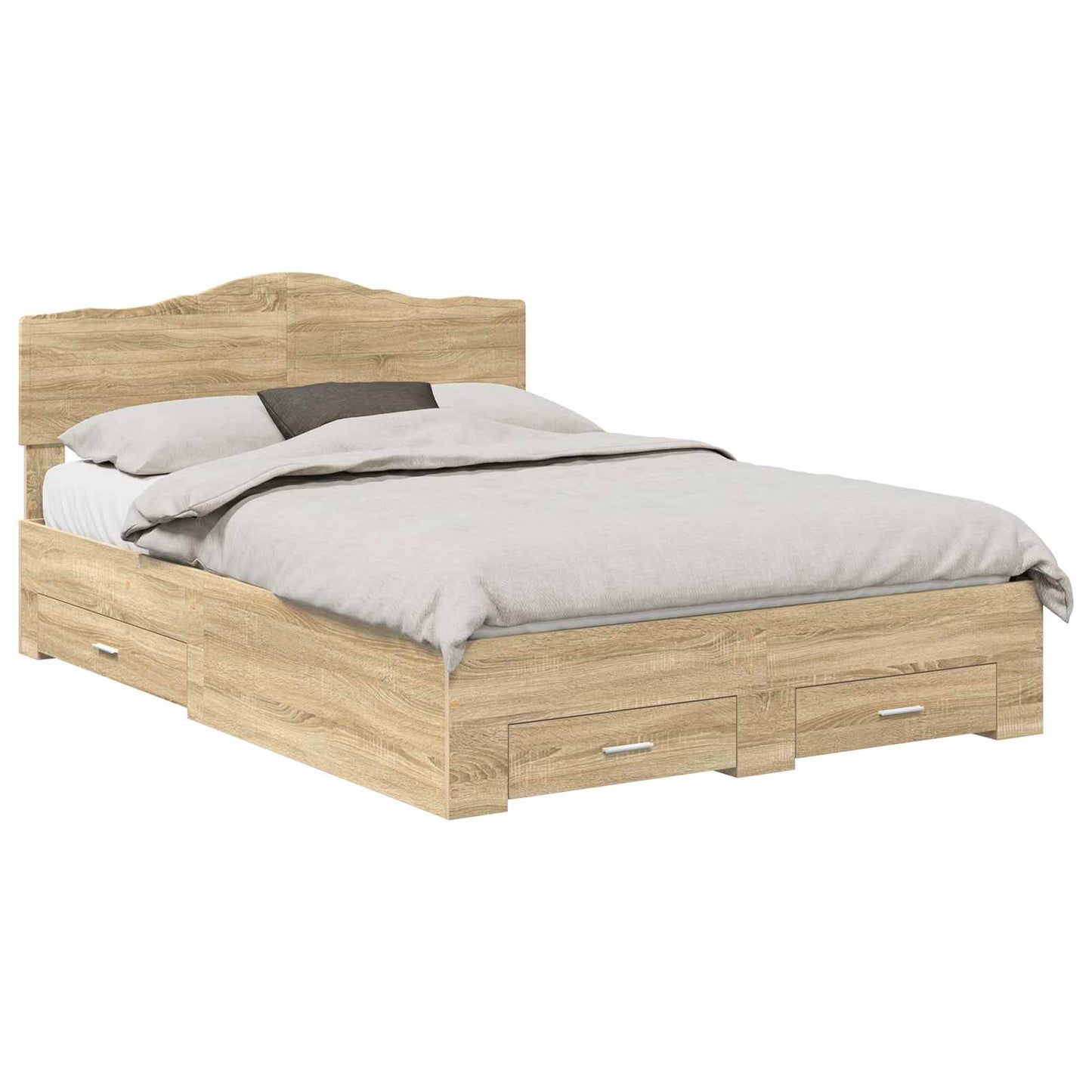 vidaXL Σκελετός Κρεβατιού Δρύς Sonoma 140 x 190 cm Επεξεργασμένο ξύλο
