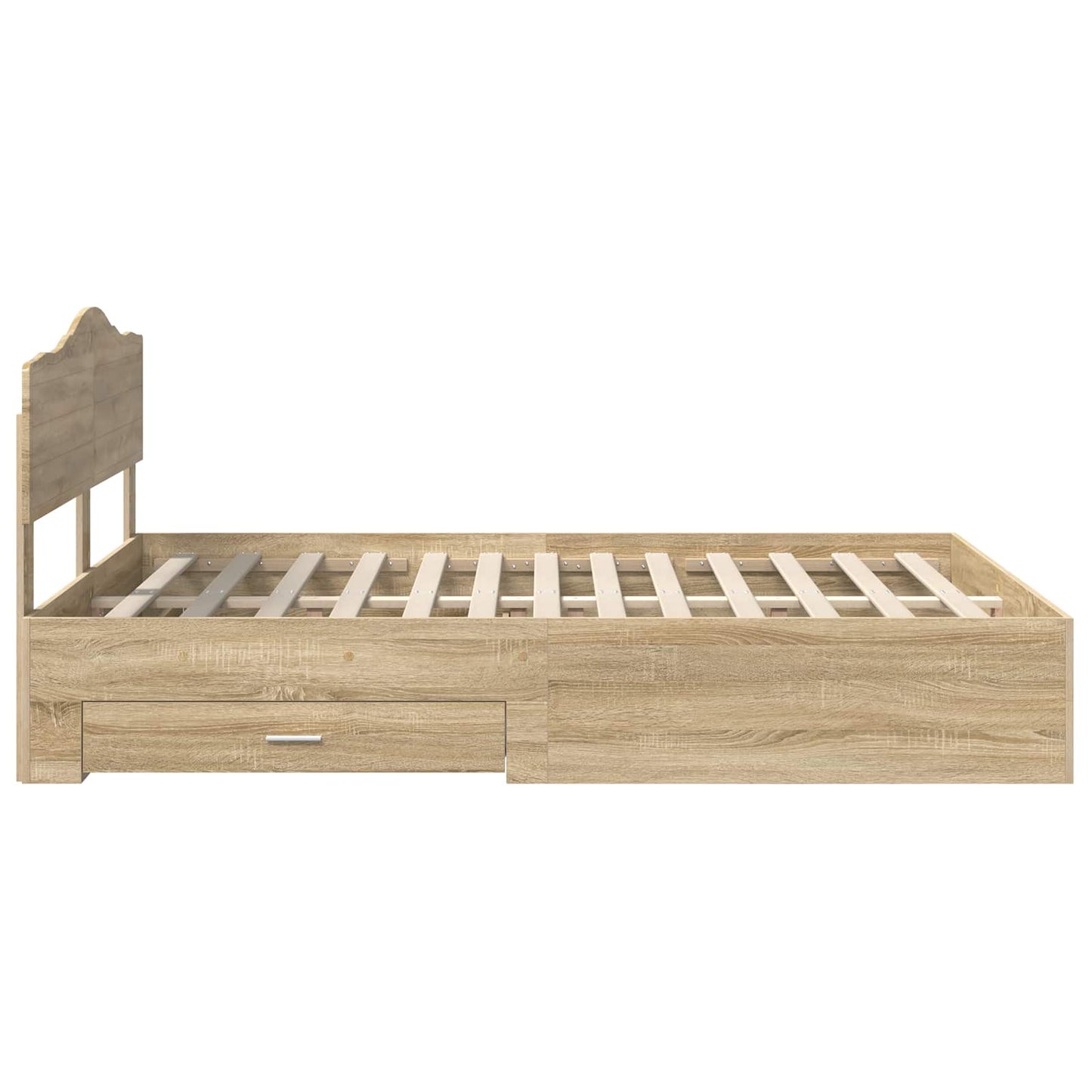 vidaXL Σκελετός Κρεβατιού Δρύς Sonoma 140 x 190 cm Επεξεργασμένο ξύλο