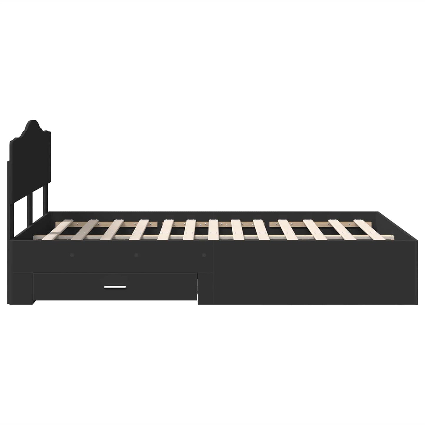vidaXL Σκελετός Κρεβατιού Μαύρο 135 x 190 cm Επεξεργασμένο ξύλο