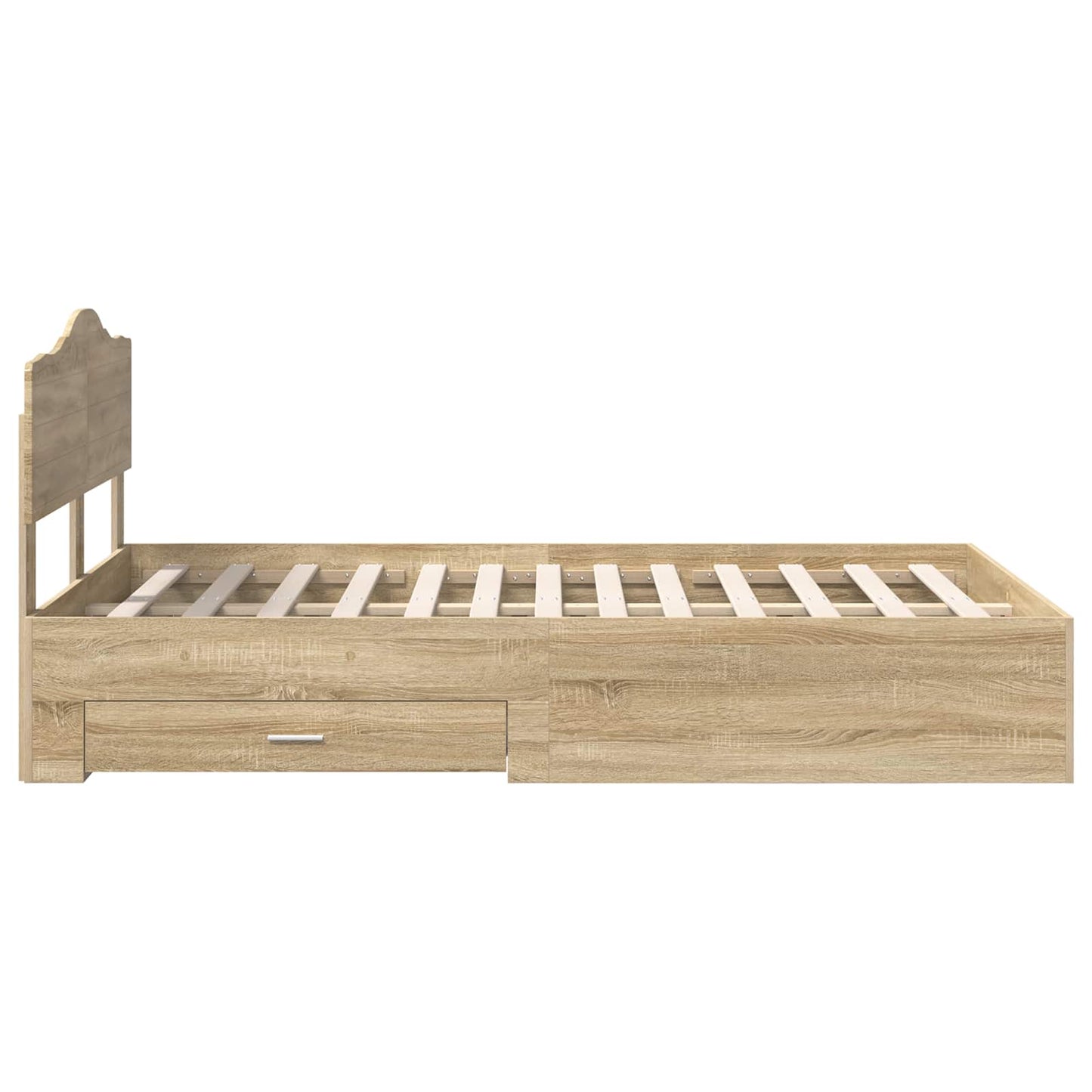 vidaXL Σκελετός Κρεβατιού Δρύς Sonoma 135 x 190 cm Επεξεργασμένο ξύλο