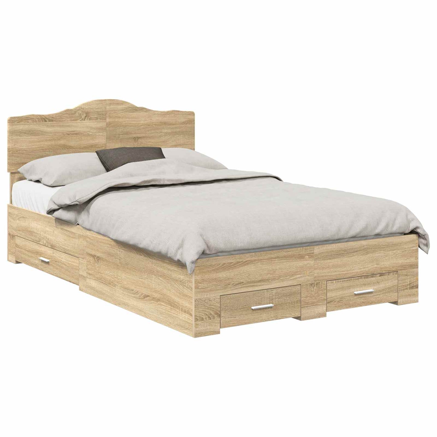 vidaXL Σκελετός Κρεβατιού Δρύς Sonoma 120 x 200 cm Επεξεργασμένο ξύλο