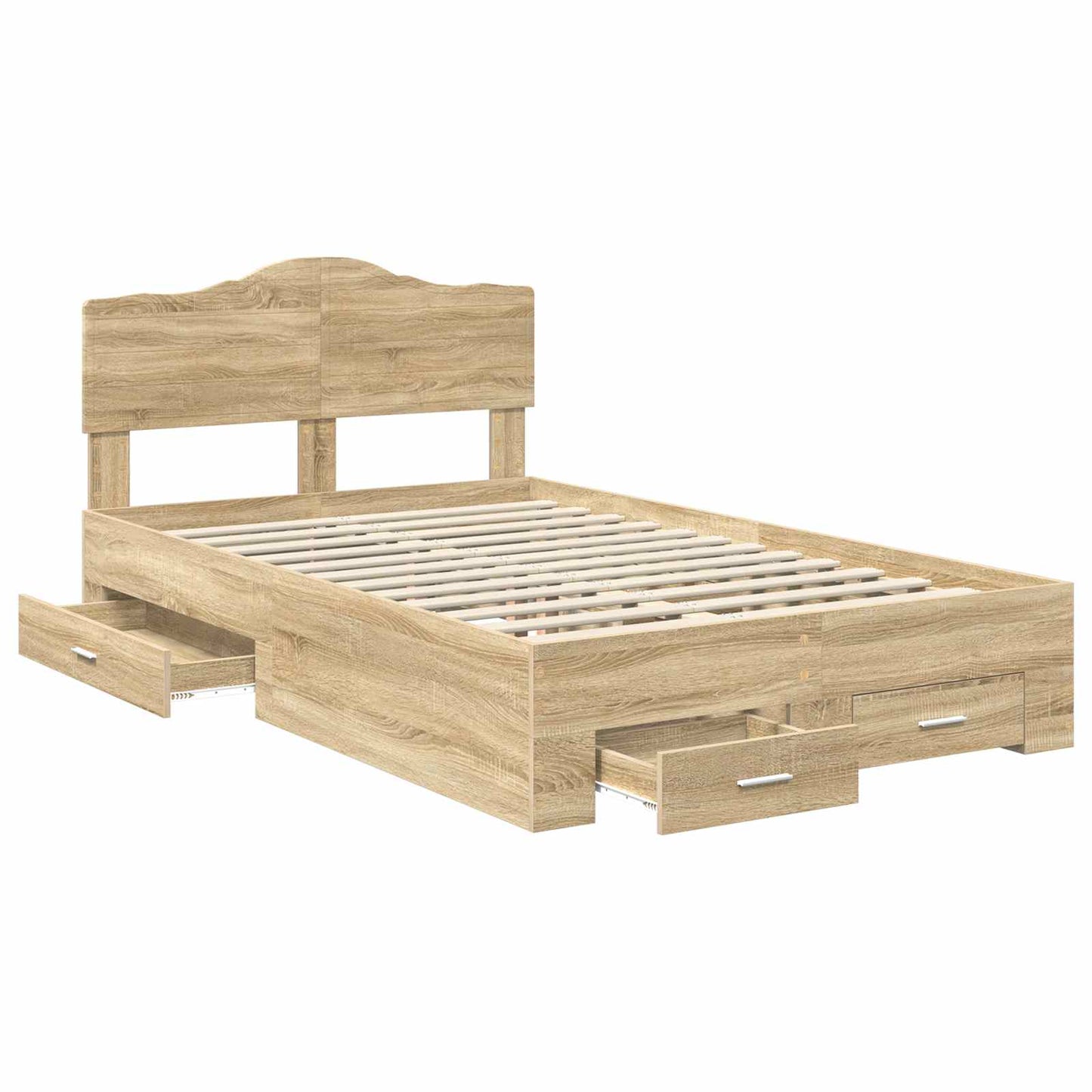 vidaXL Σκελετός Κρεβατιού Δρύς Sonoma 120 x 200 cm Επεξεργασμένο ξύλο
