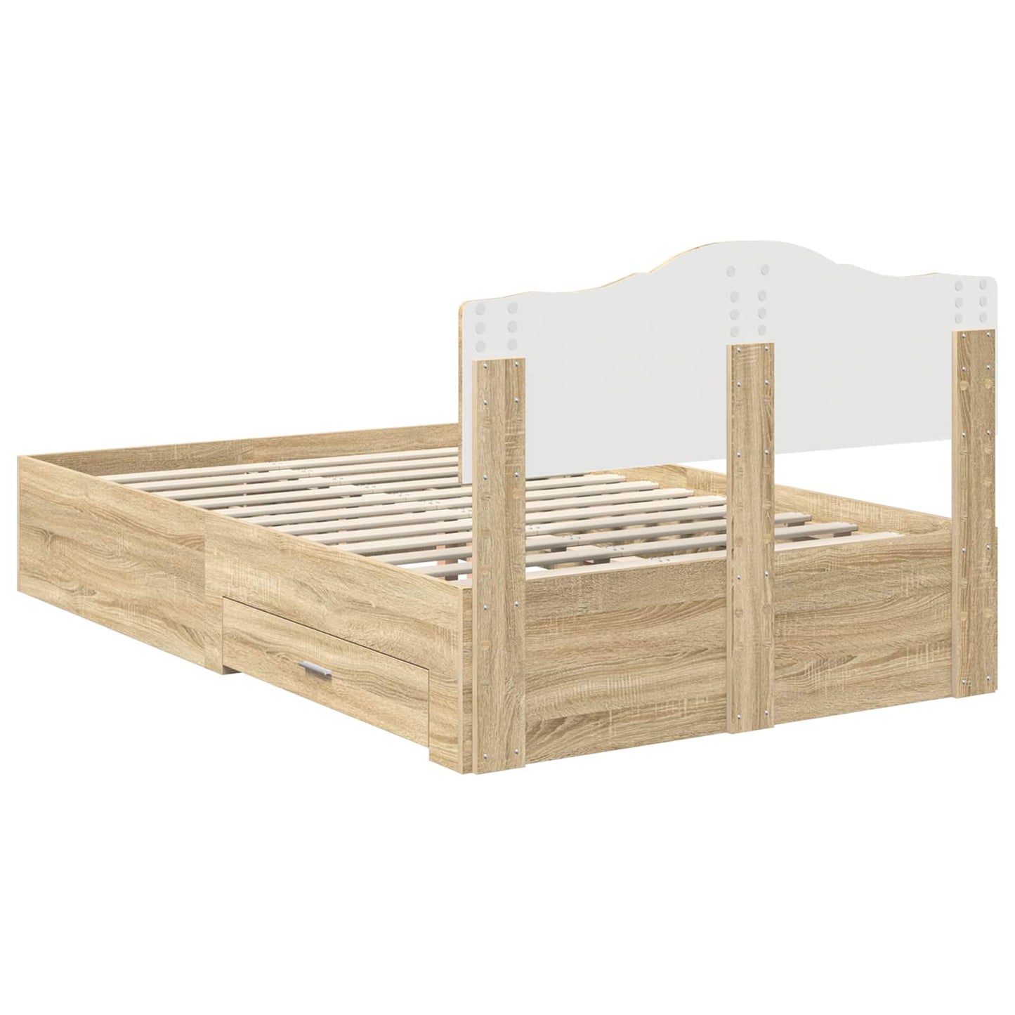 vidaXL Σκελετός Κρεβατιού Δρύς Sonoma 120 x 200 cm Επεξεργασμένο ξύλο
