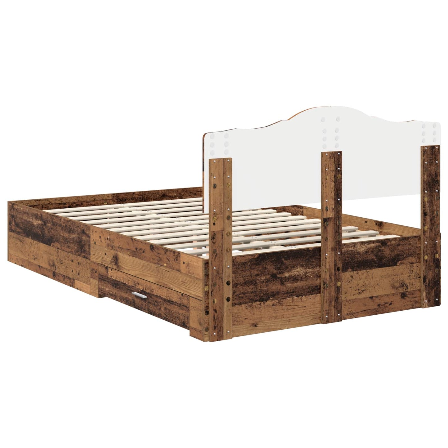 vidaXL Σκελετός Κρεβατιού Παλιό ξύλο 120 x 190 cm Επεξεργασμένο ξύλο