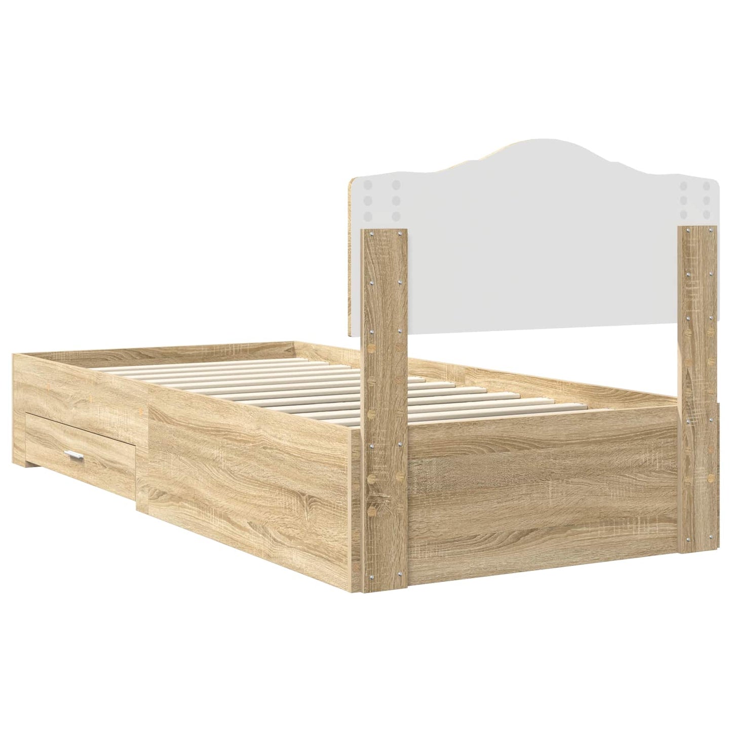 vidaXL Σκελετός Κρεβατιού Δρύς Sonoma 100 x 200 cm Επεξεργασμένο ξύλο