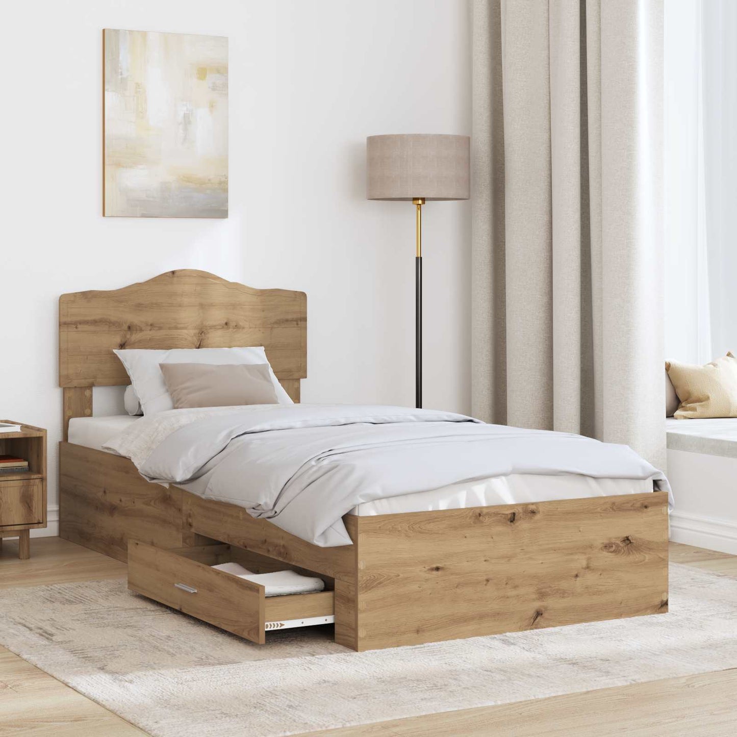 vidaXL Σκελετός Κρεβατιού Artisan Oak 90 x 190 cm Επεξεργασμένο ξύλο