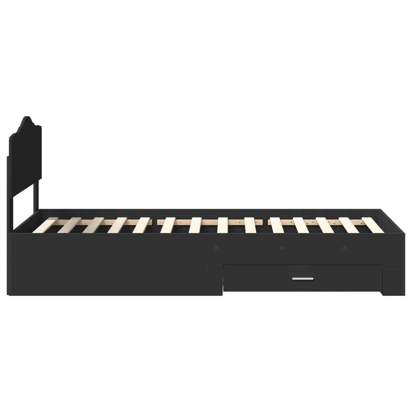 vidaXL Σκελετός Κρεβατιού Μαύρο 70 x 190 cm Επεξεργασμένο ξύλο