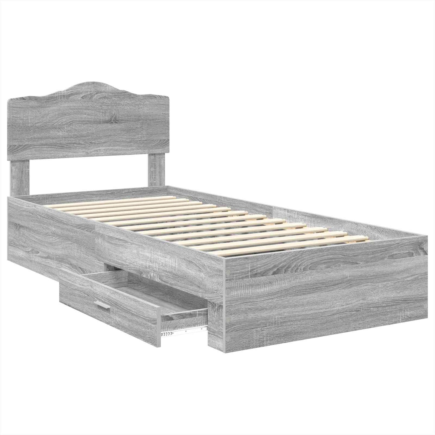 vidaXL Σκελετός Κρεβατιού Γκρίζο Σονομα 70 x 190 cm Επεξεργασμένο ξύλο