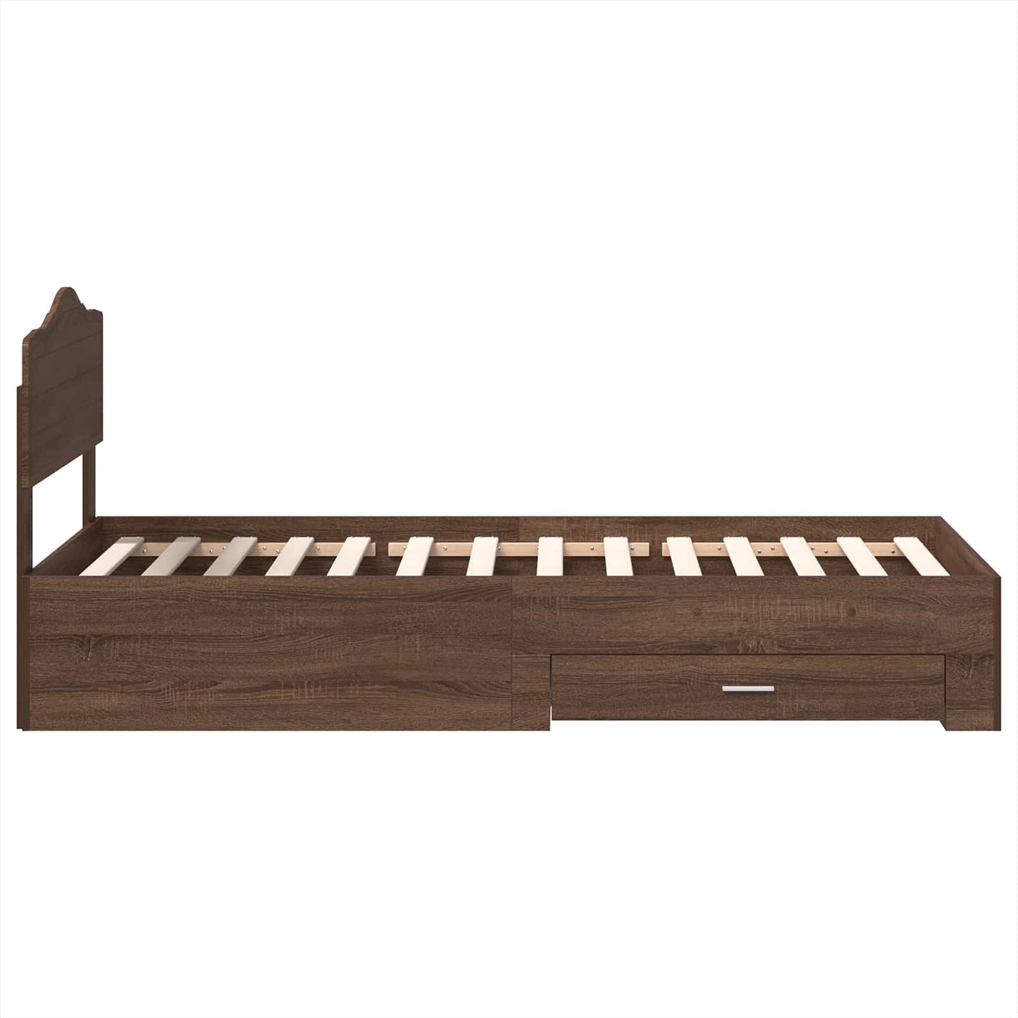 vidaXL Σκελετός Κρεβατιού Καφέ δρυς 70 x 190 cm Επεξεργασμένο ξύλο