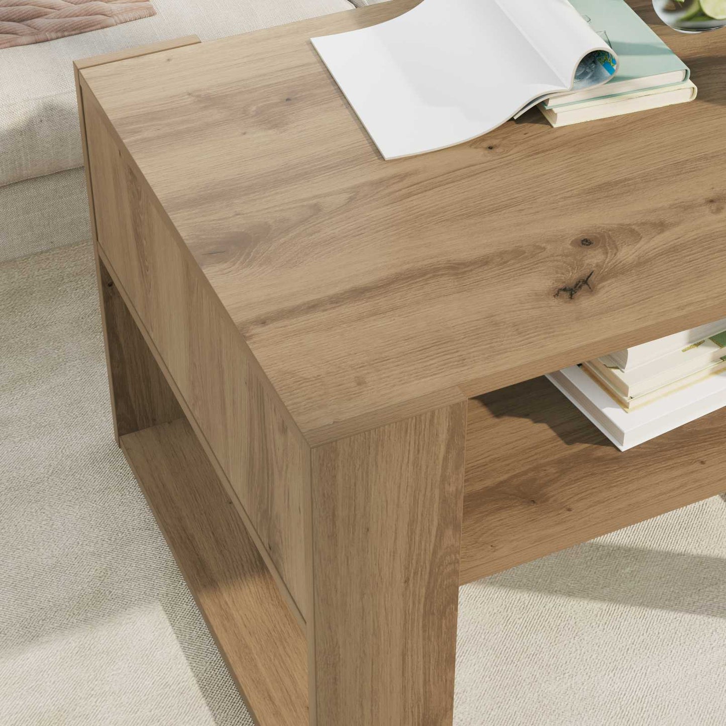 vidaXL Τραπεζάκι σαλονιού με αποθήκευση Artisan Oak 66 x 53 x 45 εκ.