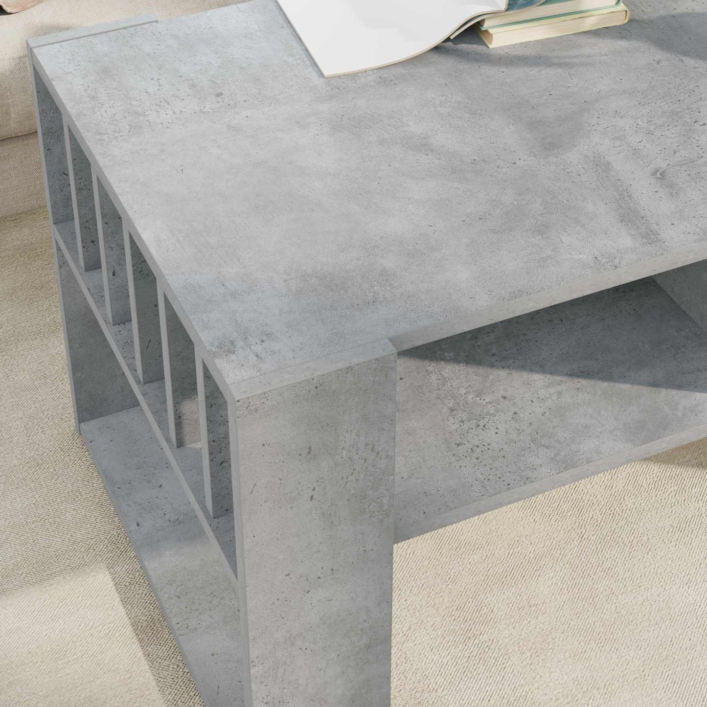 vidaXL Τραπεζάκι σαλονιού Σκυρόδεμα Γκρι 92 x 49,5 x 45 εκ.