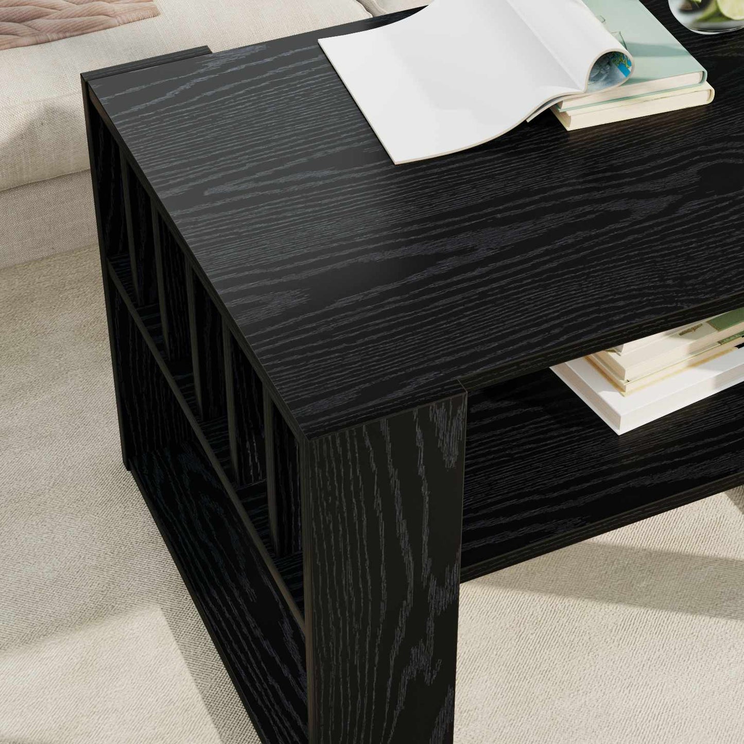 vidaXL Τραπεζάκι σαλονιού Μαύρη Οξυά 66 x 49,5 x 45 εκ.