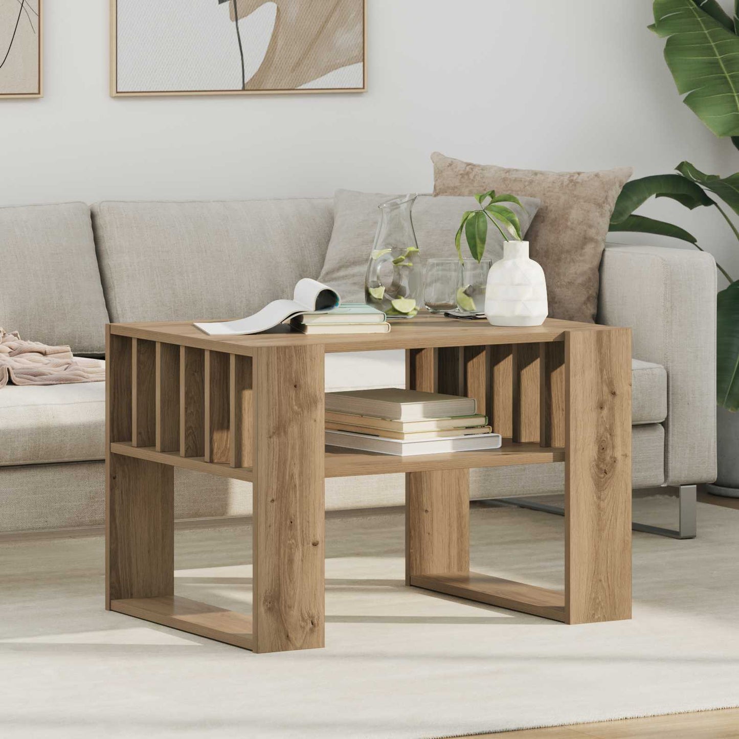 vidaXL Τραπεζάκι σαλονιού Artisan Oak 66 x 49,5 x 45 εκ.