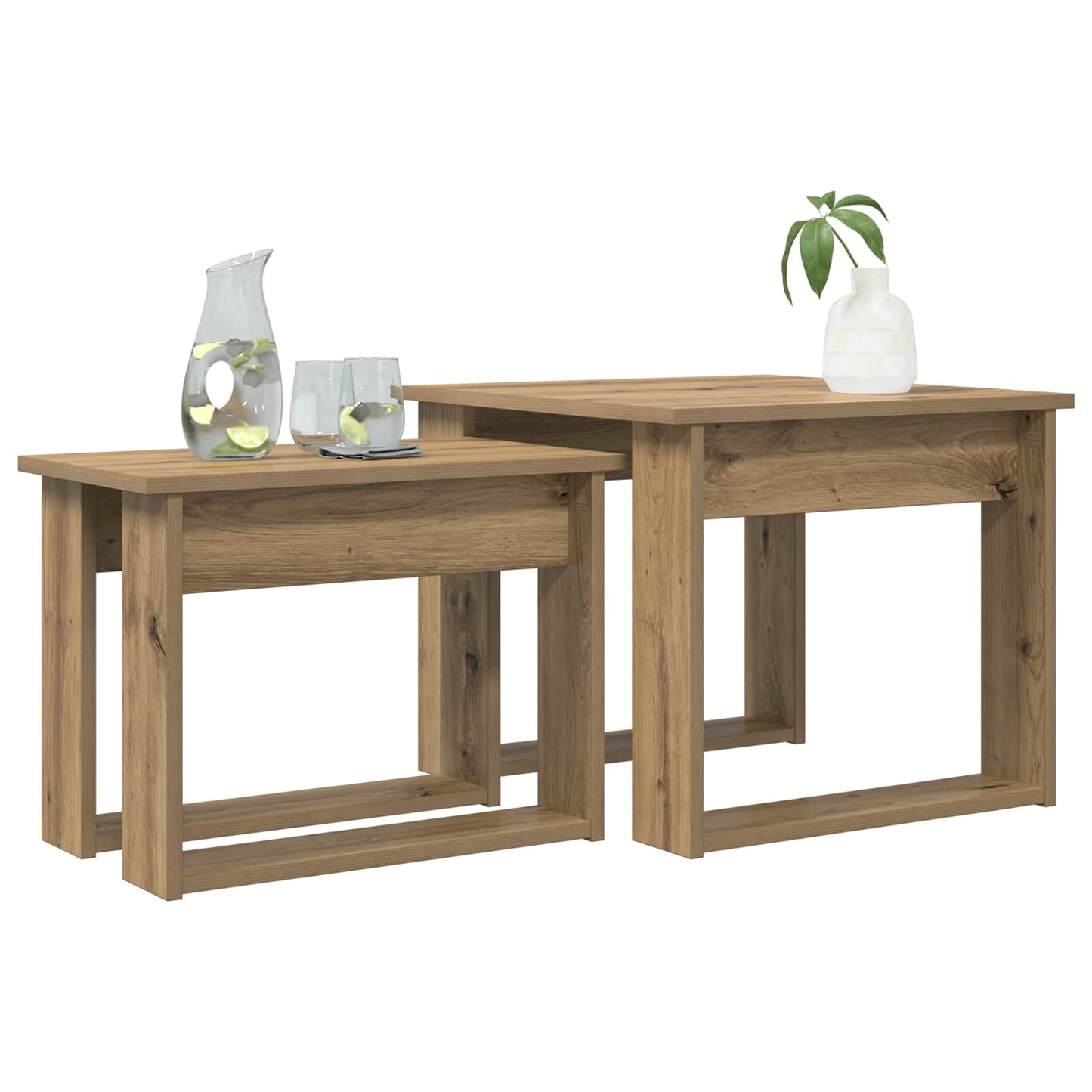 vidaXL Σετ Τραπεζιού Για Καφέ 2 τμχ. Artisan Oak 50 x 52 x 42 εκ