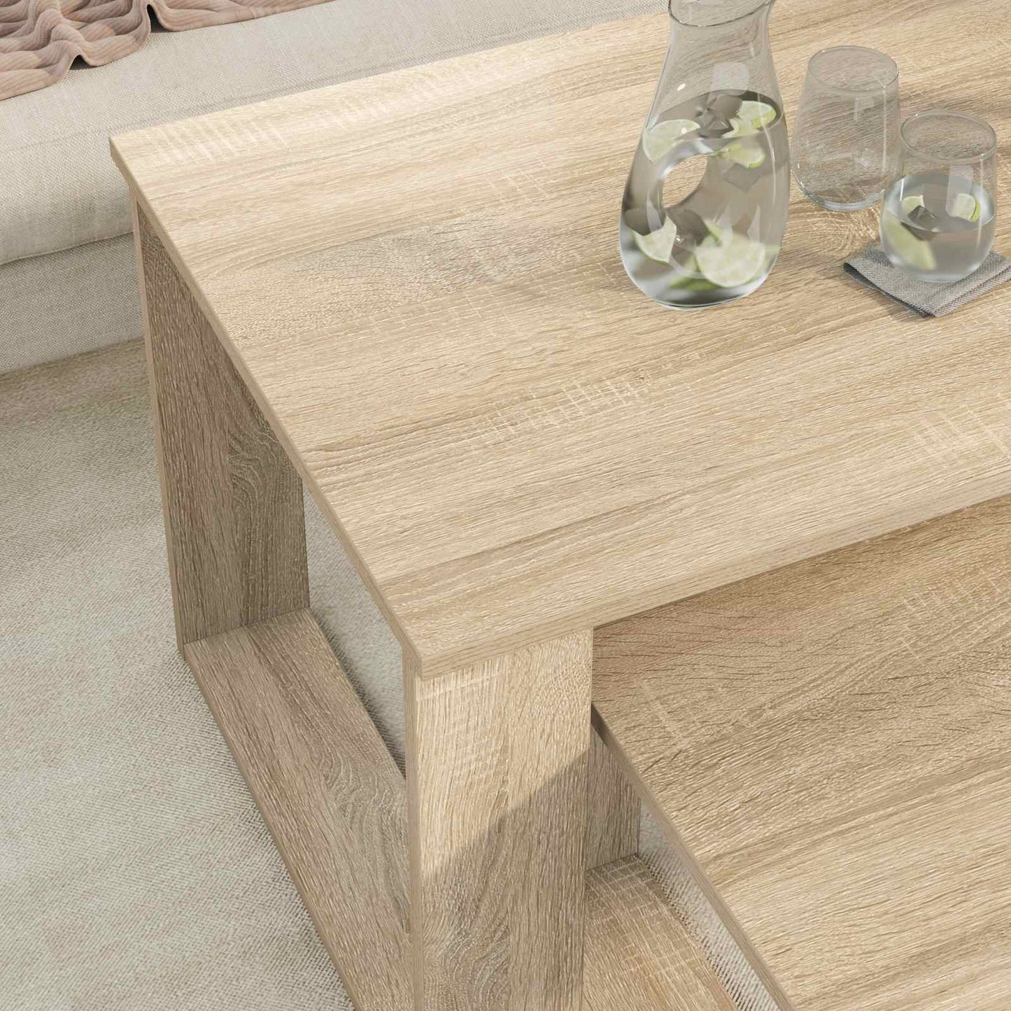 vidaXL Σετ Τραπεζιού Για Καφέ 2 pcs Δρύς Sonoma Επεξεργασμένο ξύλο