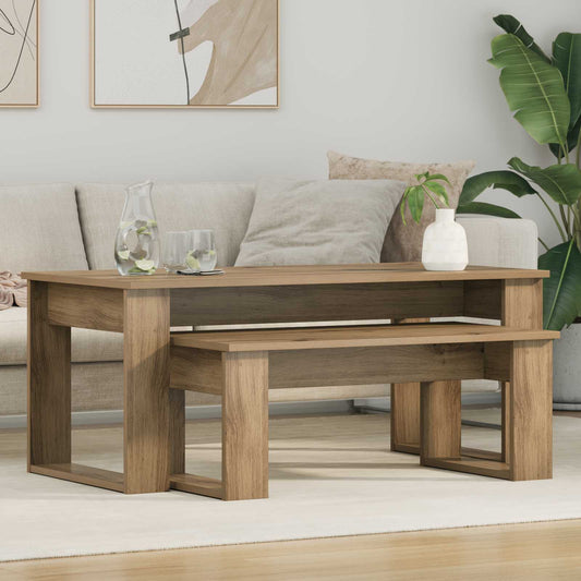 vidaXL Σετ Τραπεζιού Για Καφέ 2 pcs Artisan Oak Επεξεργασμένο ξύλο