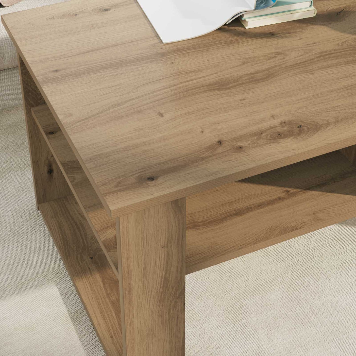 vidaXL Τραπεζάκι σαλονιού με αποθήκευση Artisan Oak 96 x 54 x 44 εκ
