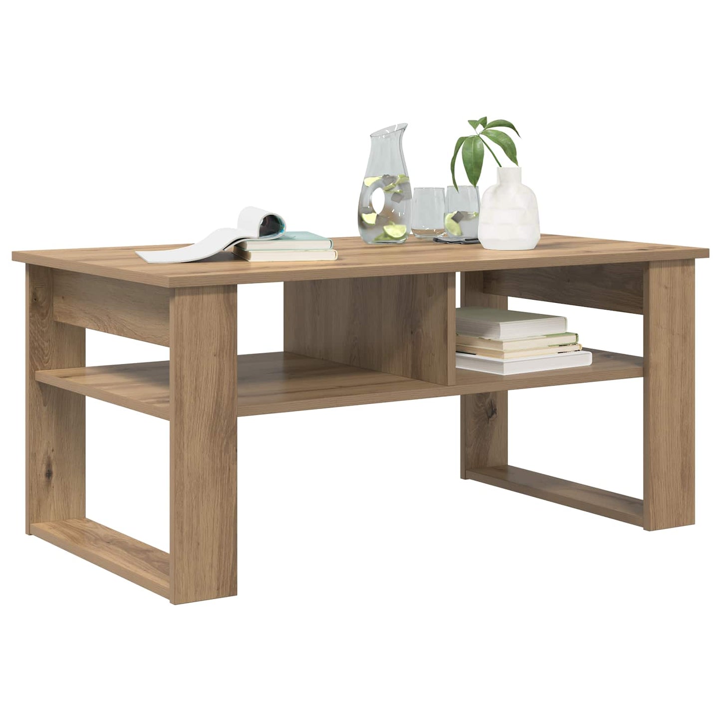 vidaXL Τραπεζάκι σαλονιού με αποθήκευση Artisan Oak 96 x 54 x 44 εκ
