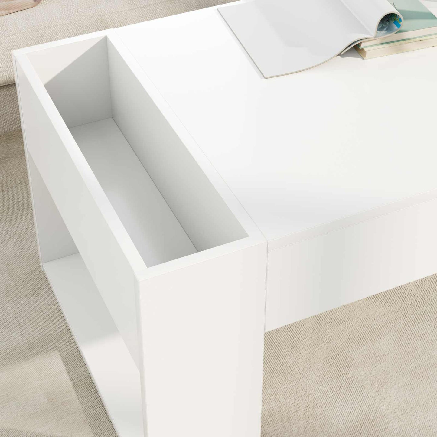 vidaXL Τραπεζάκι σαλονιού Λευκό 110 x 50 x 41 εκ Επεξεργασμένο ξύλο