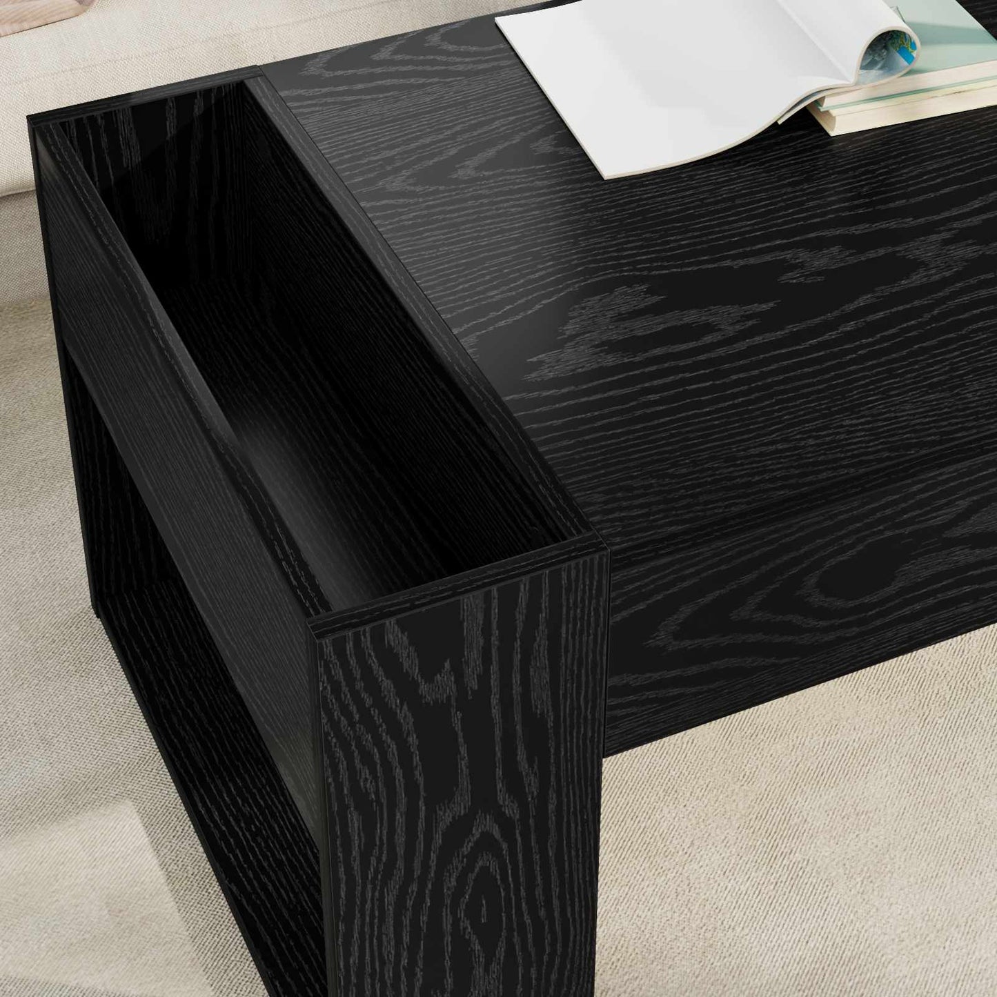 vidaXL Τραπεζάκι σαλονιού Μαύρη Οξυά 110 x 50 x 41 εκ