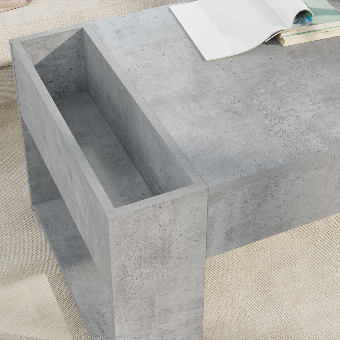 vidaXL Τραπεζάκι σαλονιού Σκυρόδεμα Γκρι 110 x 50 x 41 εκ
