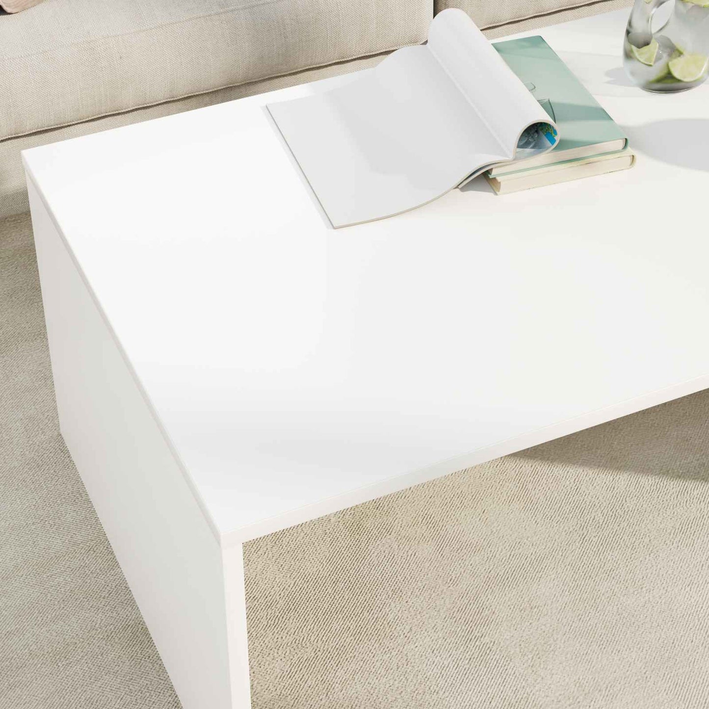 vidaXL Τραπεζάκι σαλονιού Λευκό 95 x 50 x 34 εκ Επεξεργασμένο ξύλο