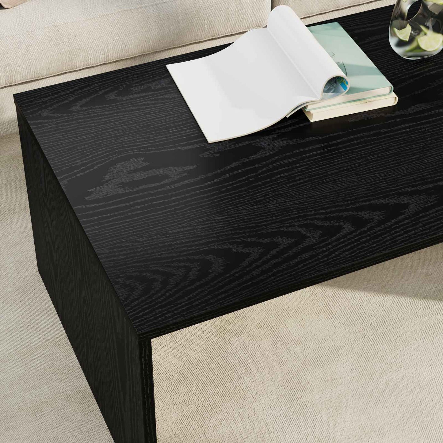 vidaXL Τραπεζάκι σαλονιού Μαύρη Οξυά 95 x 50 x 34 εκ