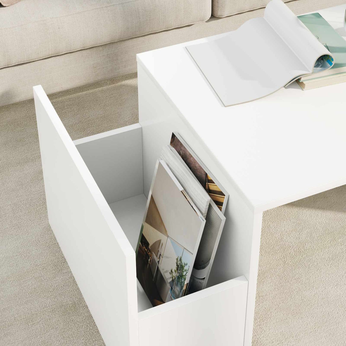 vidaXL Τραπεζάκι σαλονιού Λευκό 90 x 45 x 35 cm Επεξεργασμένο ξύλο