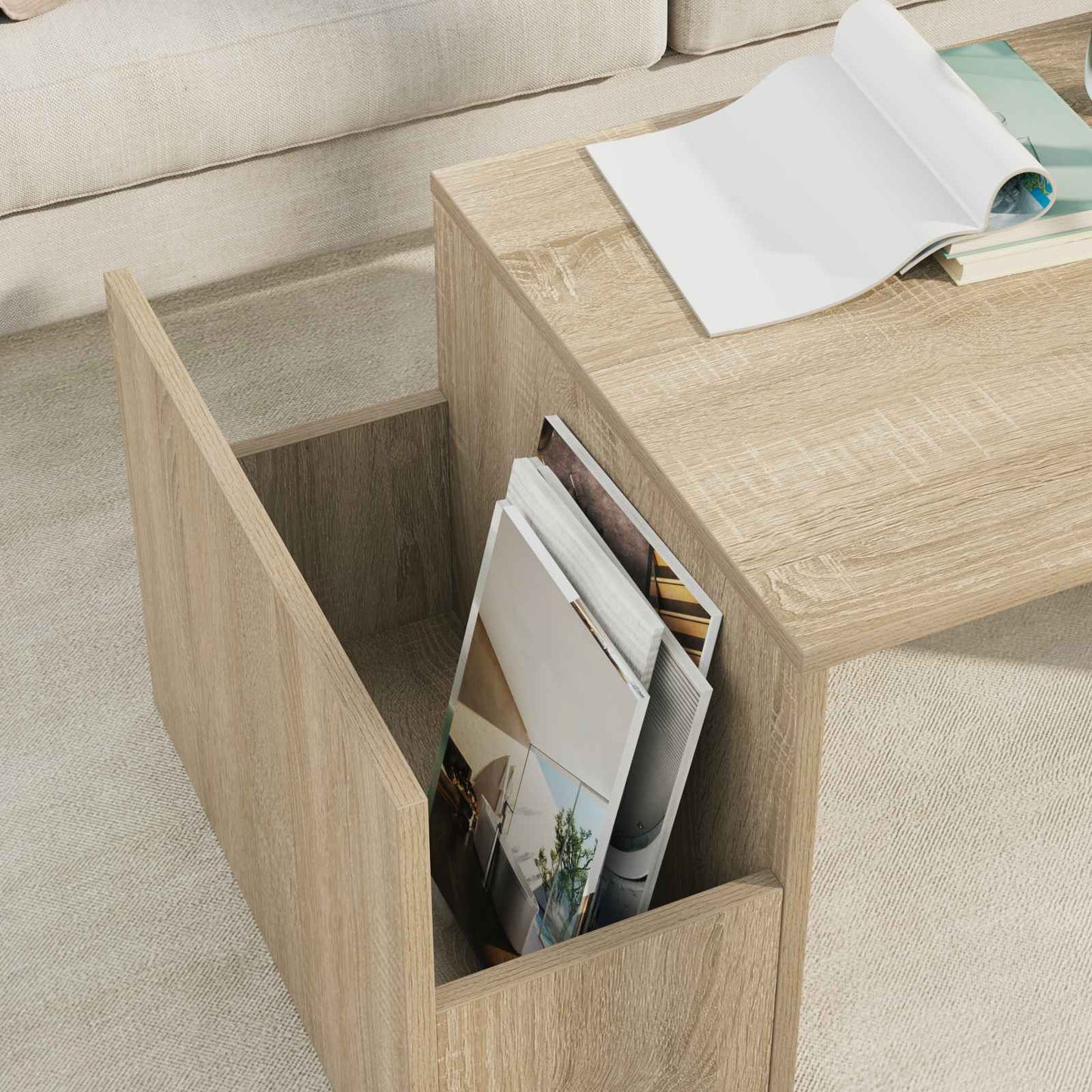 vidaXL Τραπεζάκι σαλονιού Δρύς Sonoma 90 x 45 x 35 cm