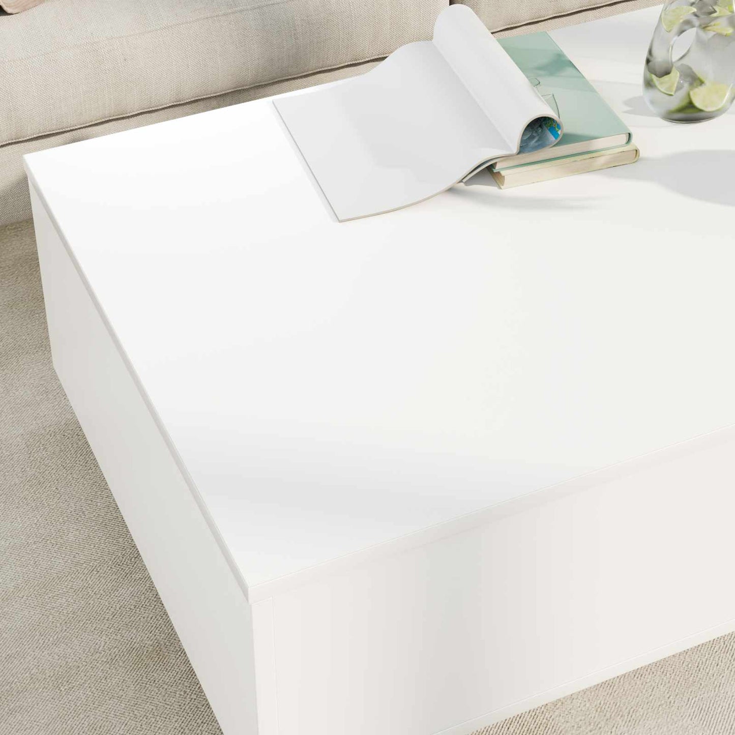 vidaXL Τραπεζάκι σαλονιού Λευκό 95 x 55 x 31 εκ Επεξεργασμένο ξύλο