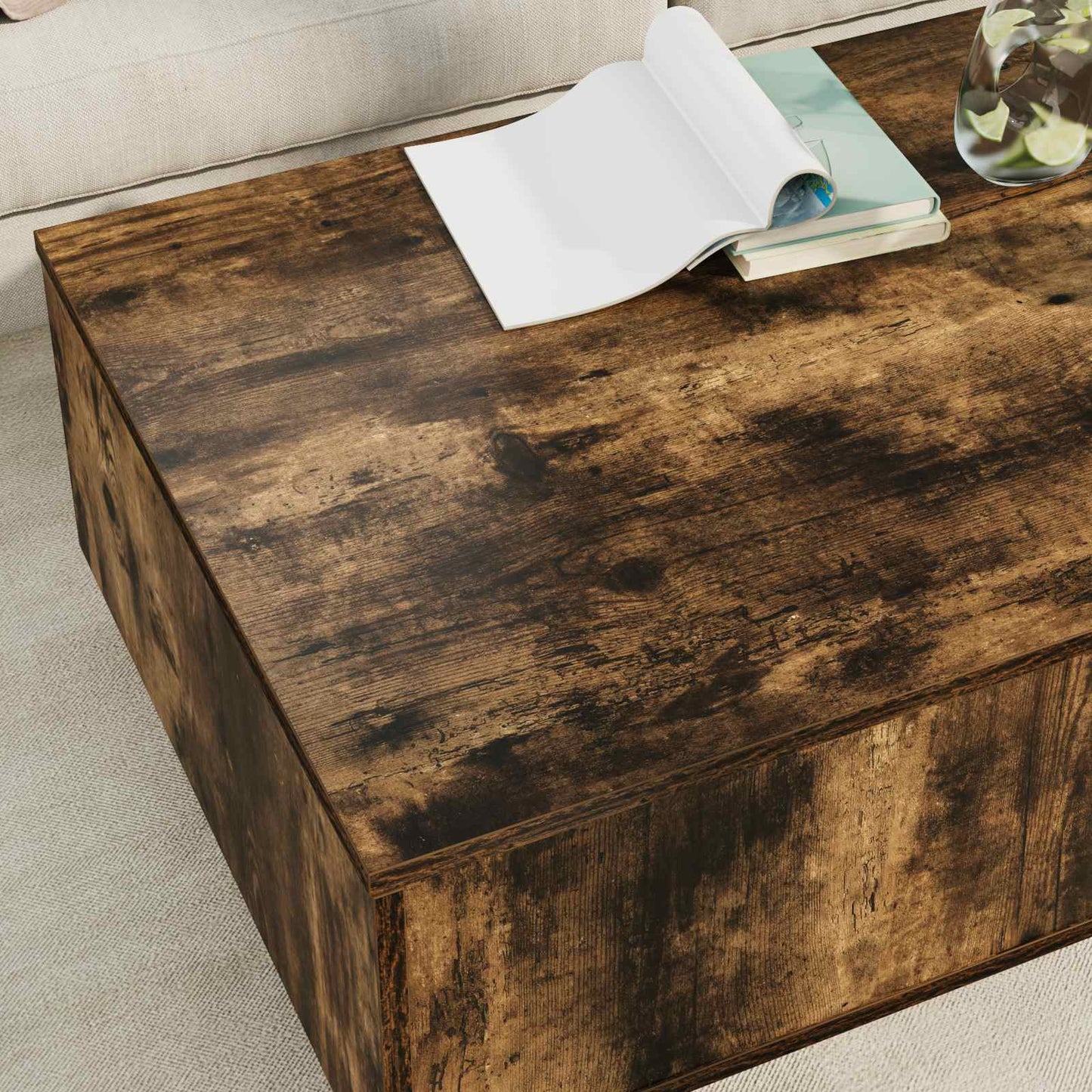 vidaXL Τραπεζάκι σαλονιού Καπνιστό Δρύς 95 x 55 x 31 εκ