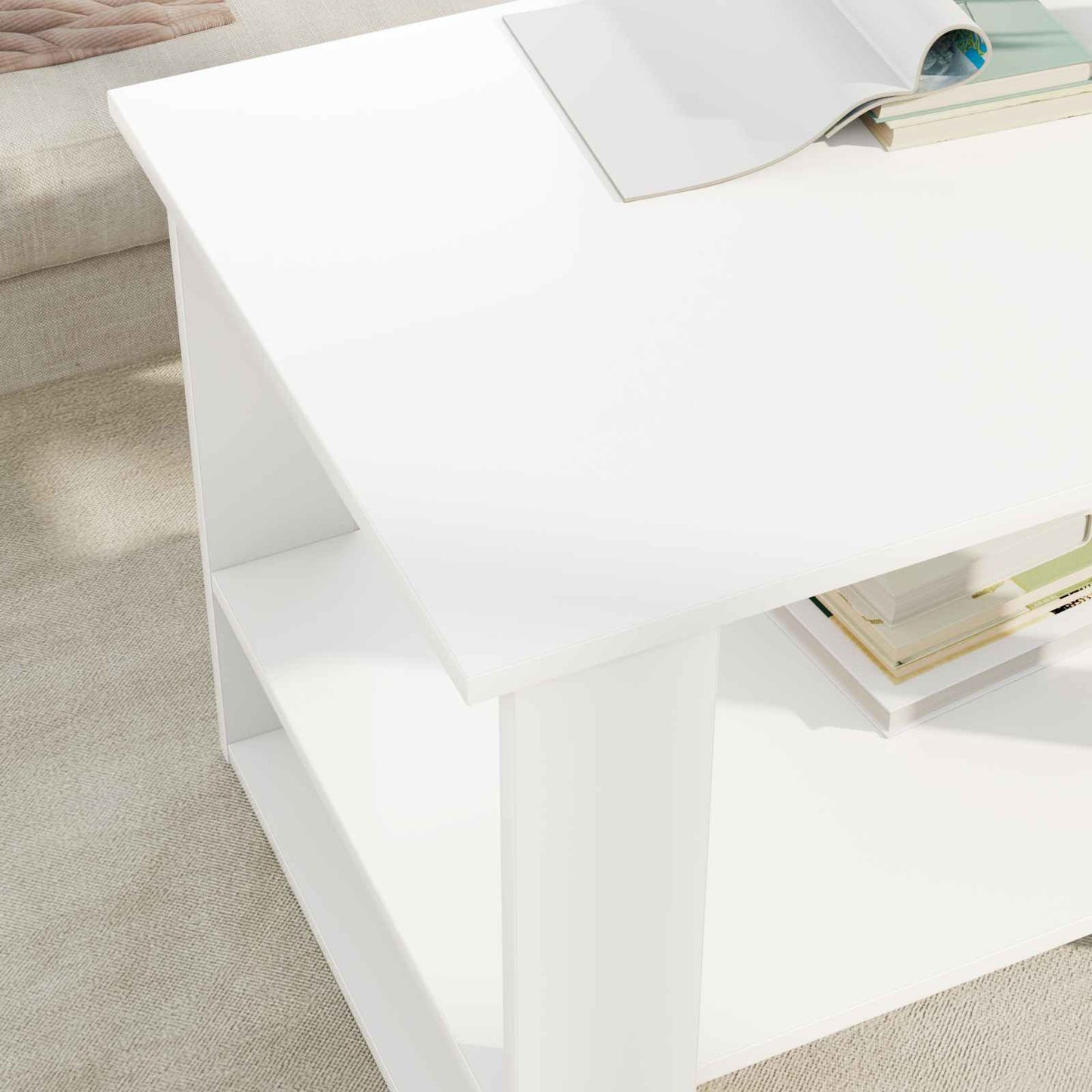 vidaXL Τραπεζάκι σαλονιού Λευκό 72 x 50 x 50 εκ. Επεξεργασμένο ξύλο