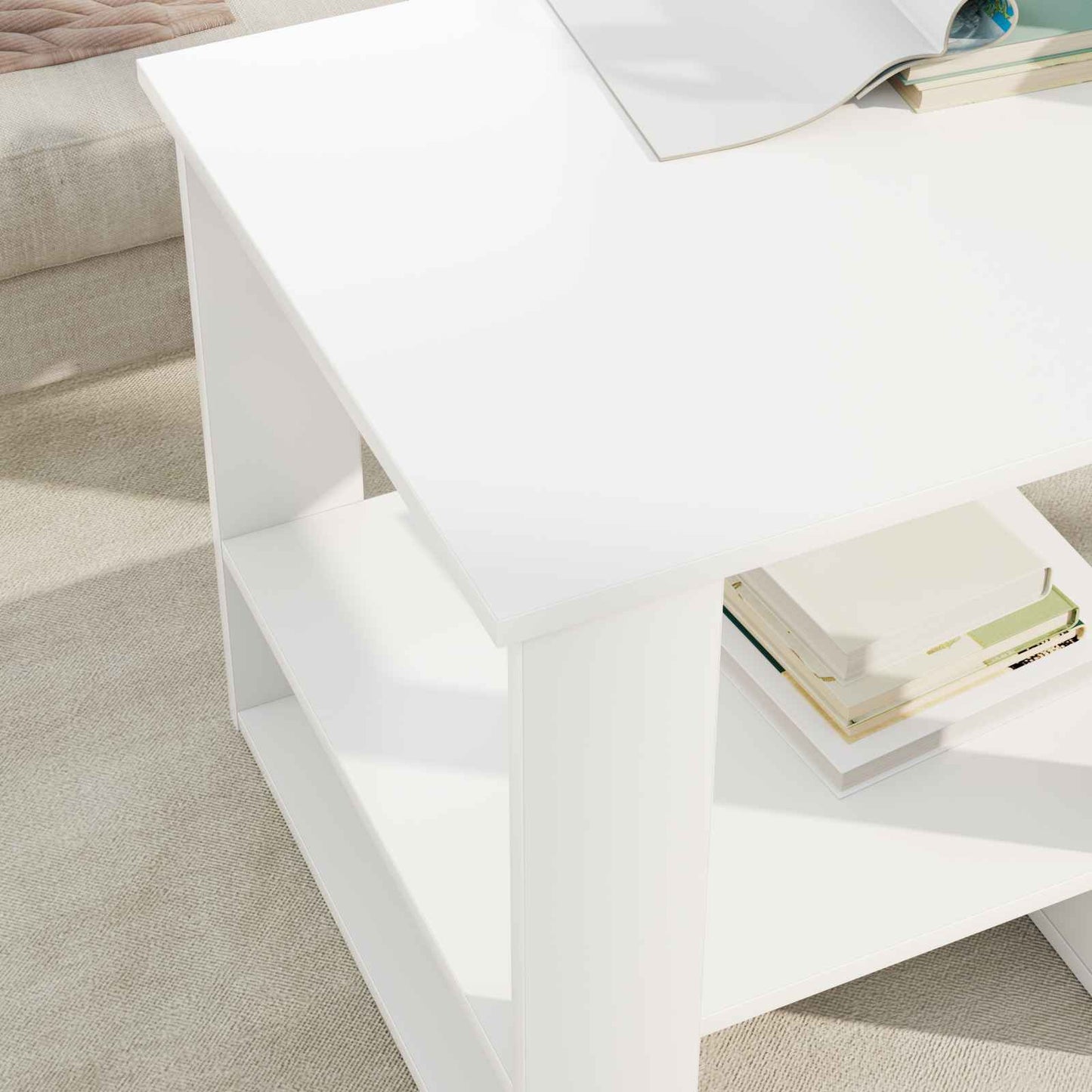 vidaXL Τραπεζάκι σαλονιού Λευκό 51 x 50 x 50 εκ. Επεξεργασμένο ξύλο